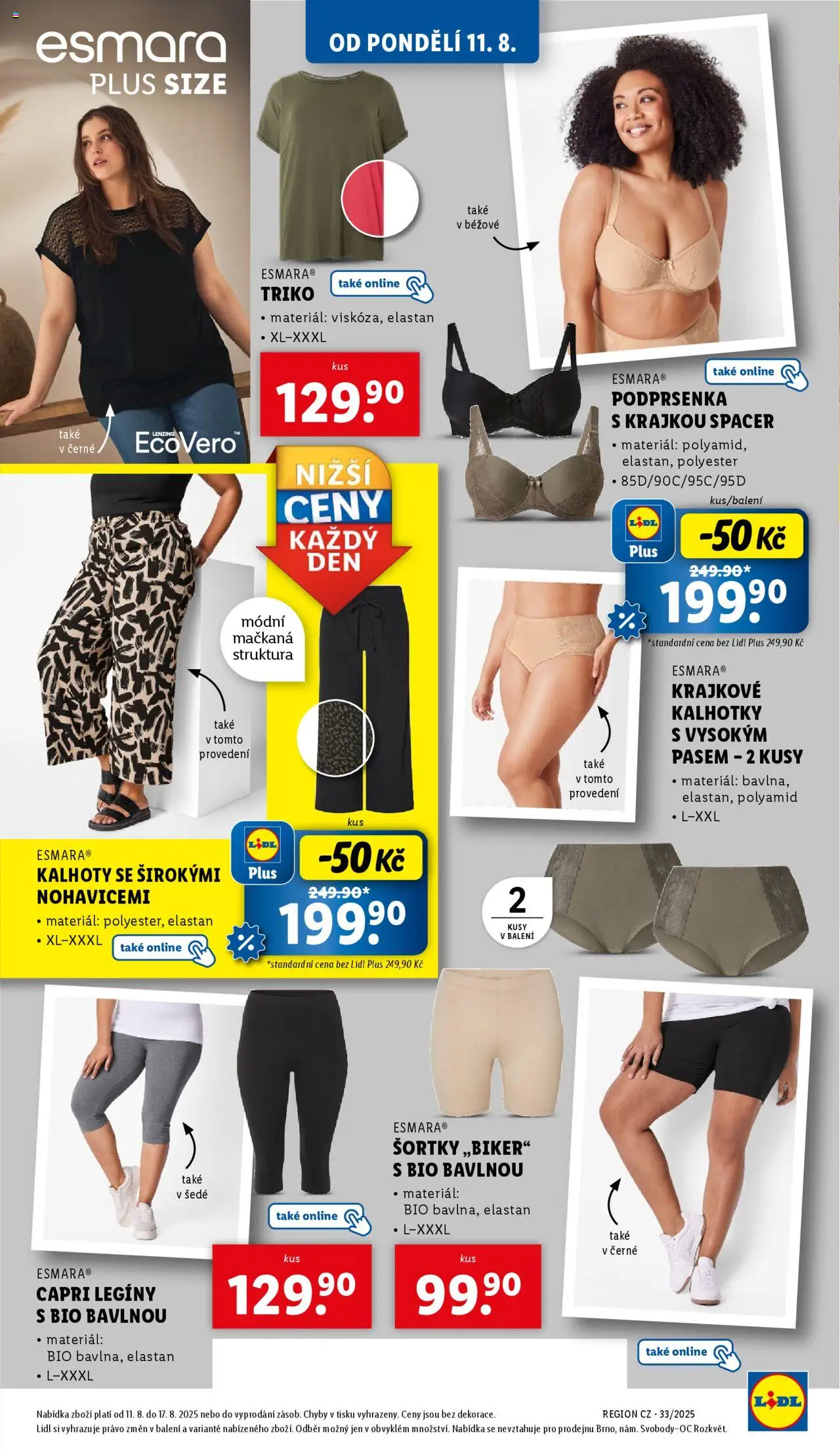 Lidl leták - Spotřební zboží od 11.08.2025 | Strana: 6 | Produkty: Kalhoty, Kalhotky, Podprsenka, Legíny