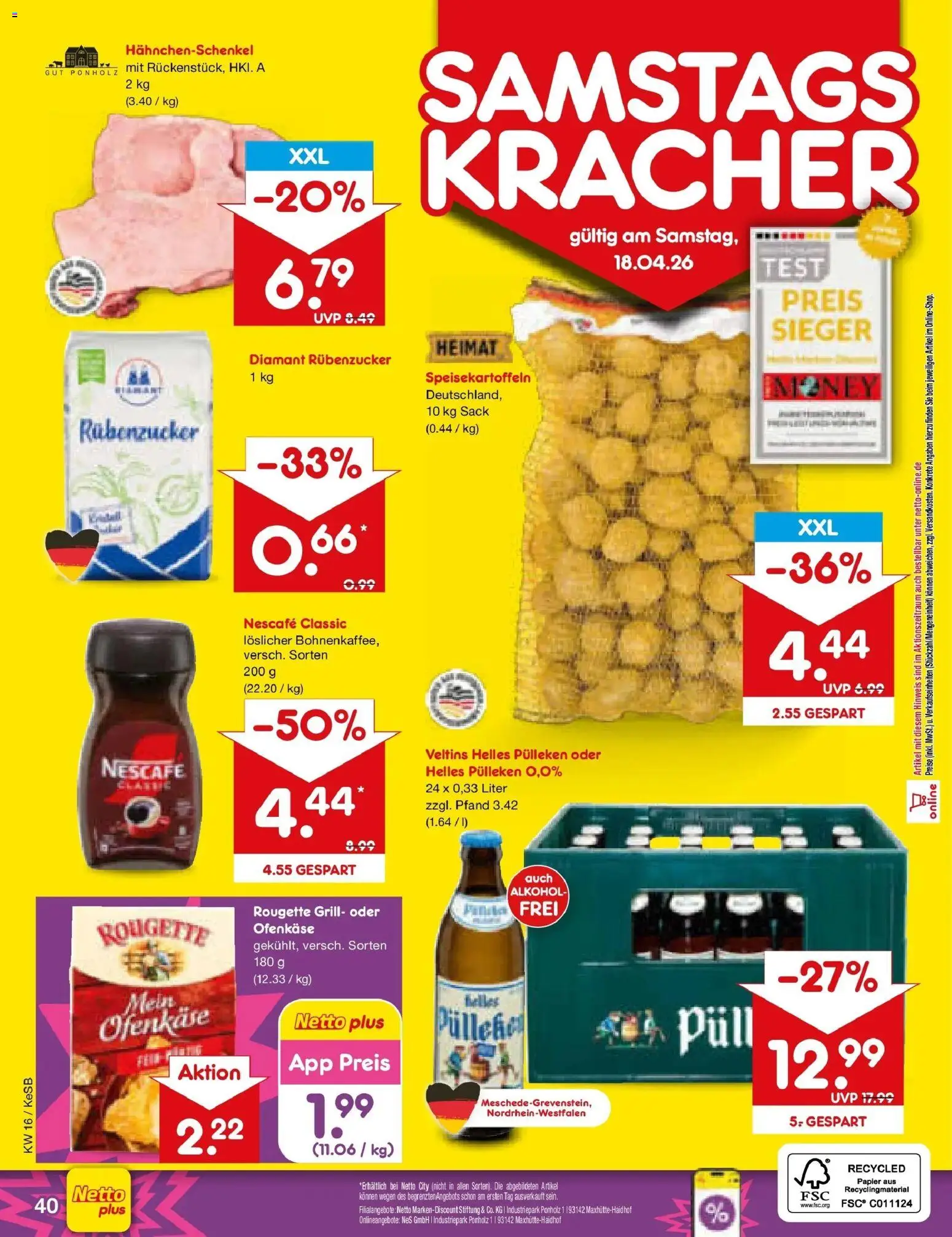 Netto Marken-Discount Prospekt Kruft	 – gültig ab 13.04.2026 | Seite: 58 | Produkte: Helles pulleken, Grill, Nescafe classic, Veltins