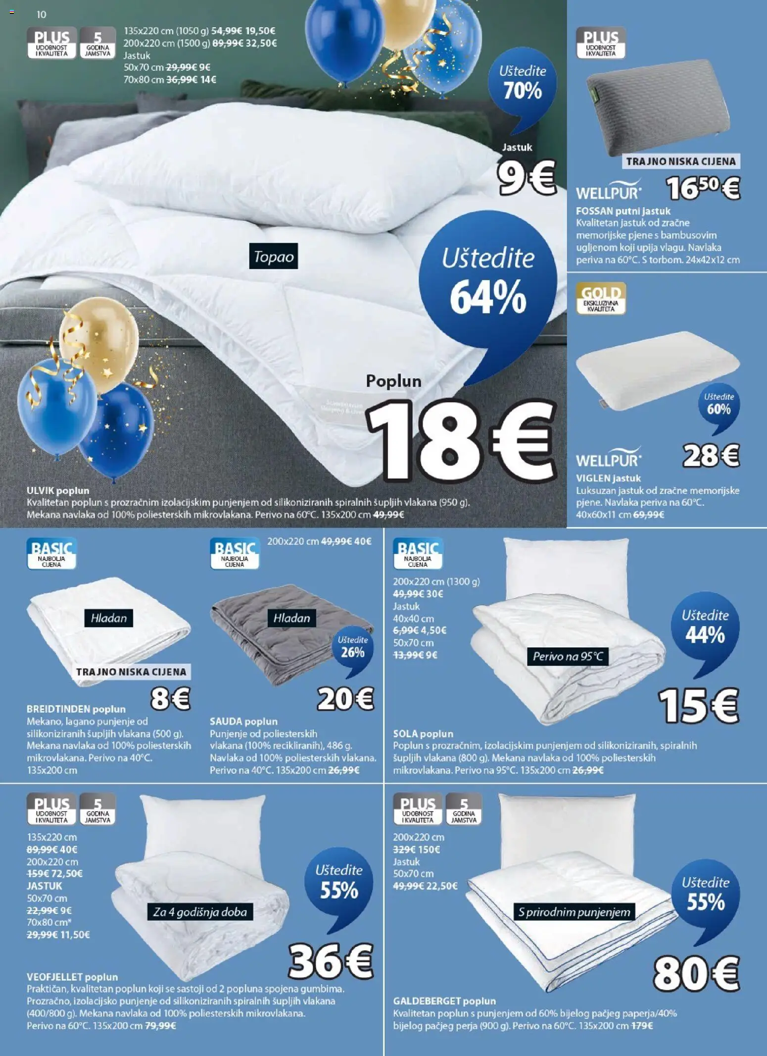 JYSK katalog | vrijedi od 12.11.2025 | Stranica: 10 | Proizvodi: Jastuk, Poplun