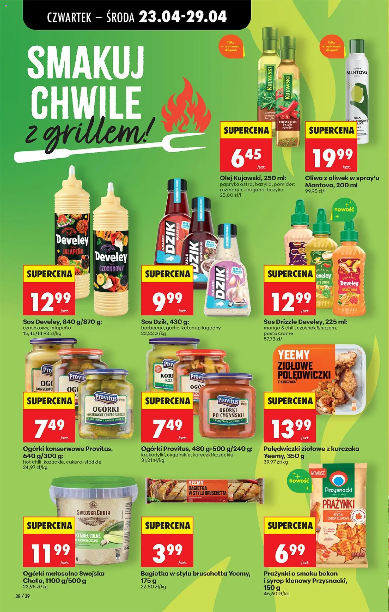 Biedronka gazetka od czwartku od 23.04.2026 | Strona: 54 | Produkty: Oliwa z oliwek, Bruschetta, Bagietka, Olej