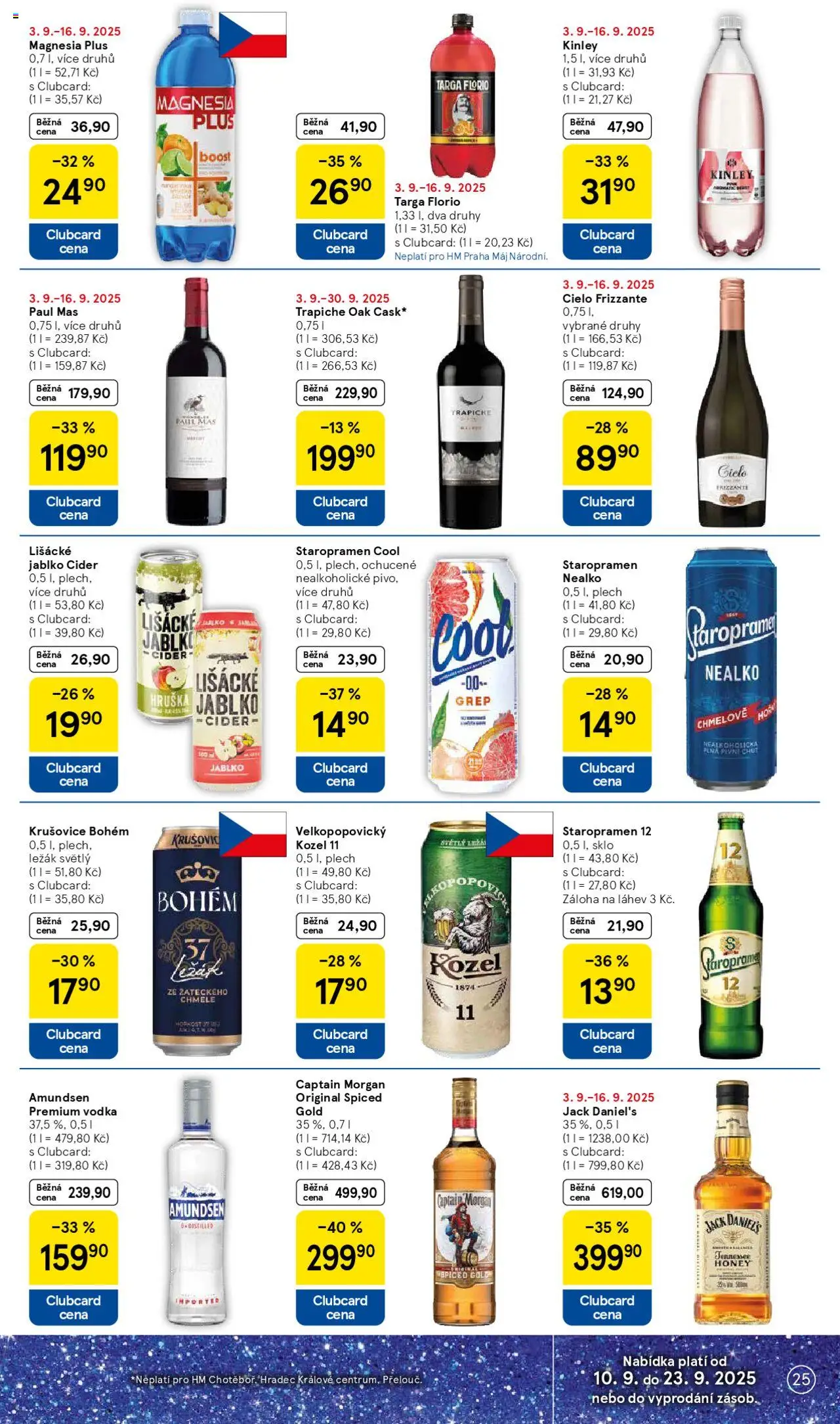 Tesco leták - Hypermarket od 10.09.2025 | Strana: 25 | Produkty: Frizzante, Vodka, Plech, Velkopopovický Kozel 11