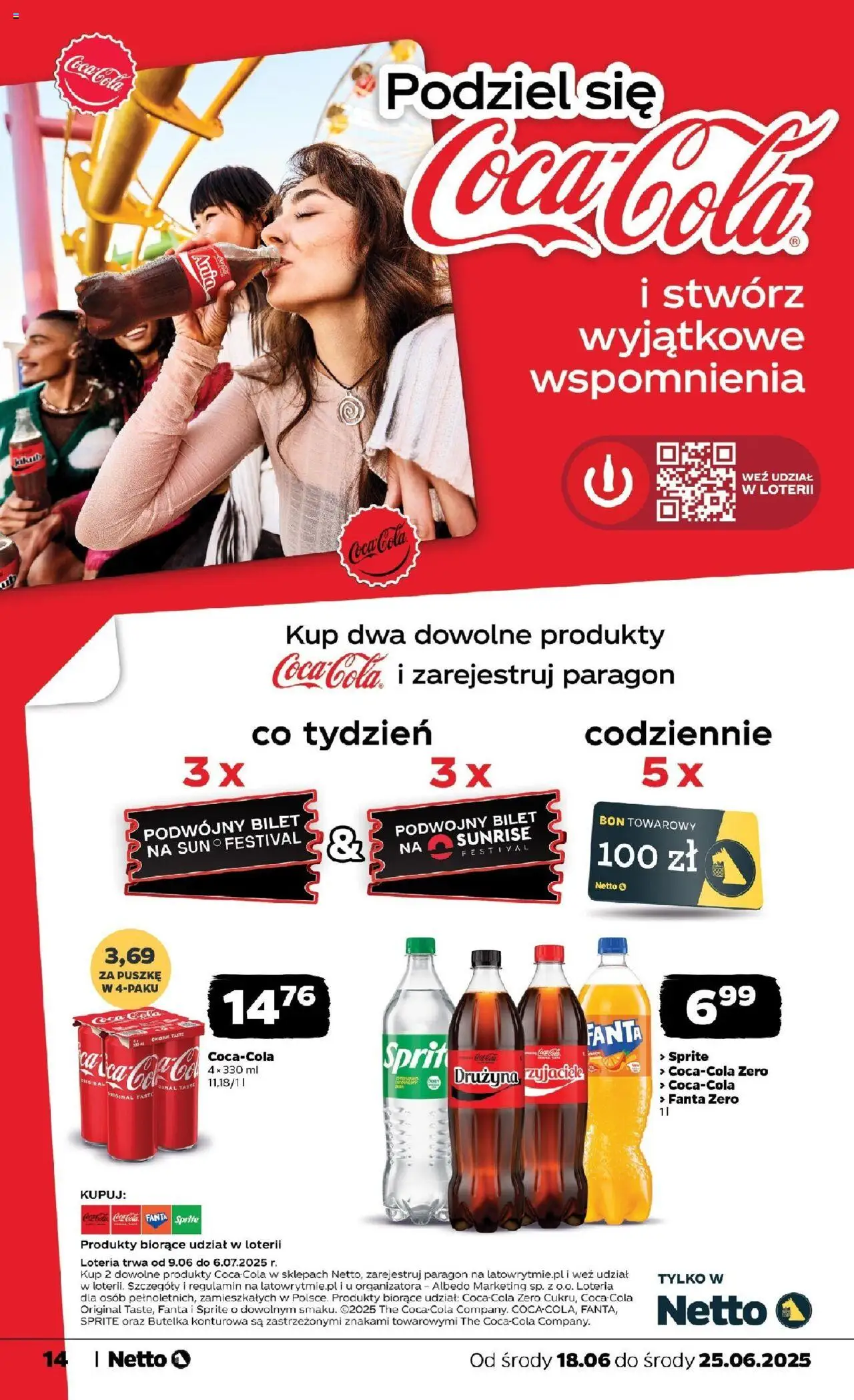 Netto gazetka - Spożywcza od 18.06.2025 | Strona: 14 | Produkty: Sprite, Coca cola
