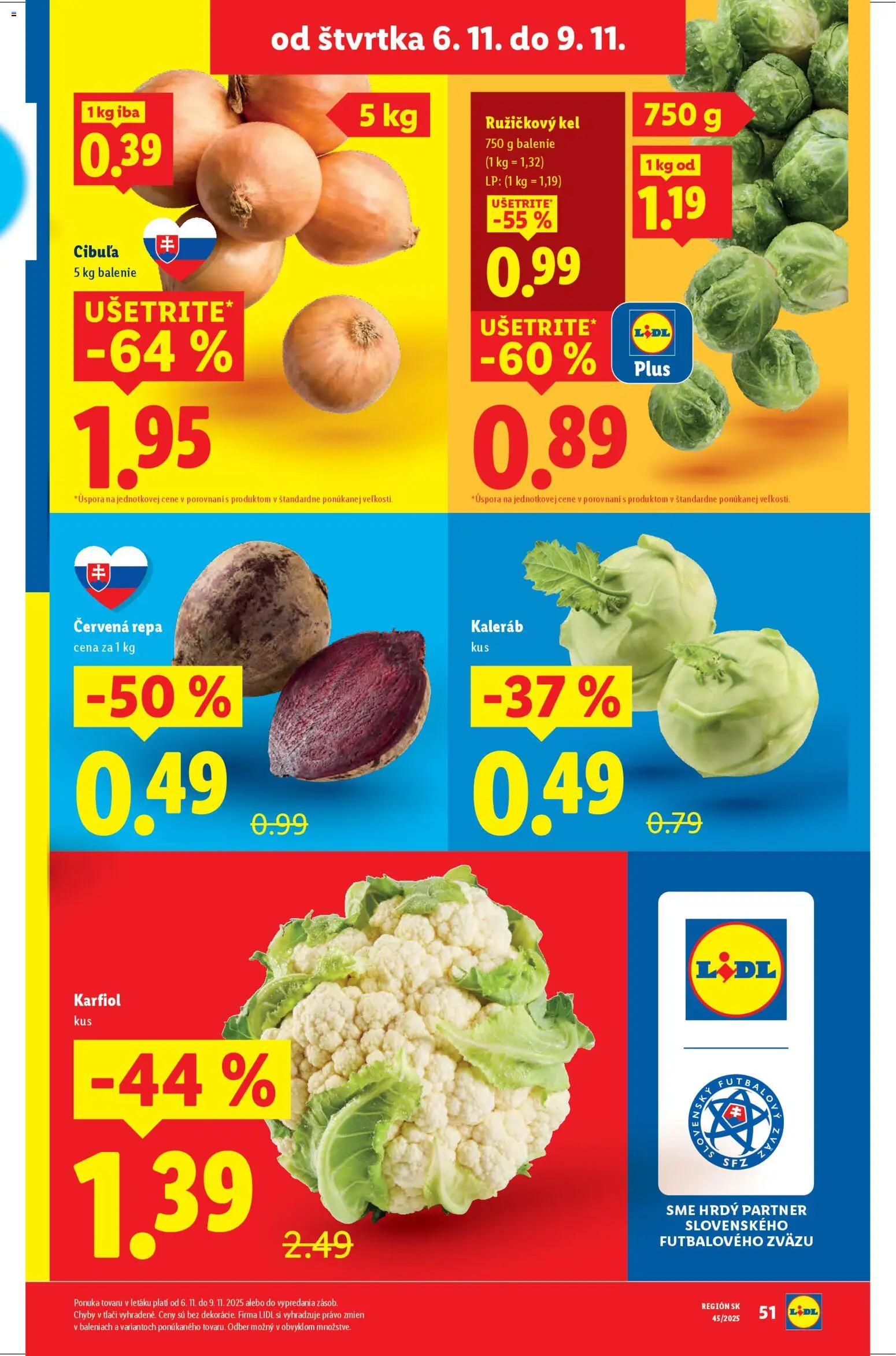 Nové Lidl akcie – leták je platný od 06.11.2025 | Strana: 11 | Produkty: Kel, Karfiol, Cibuľa, Červená repa
