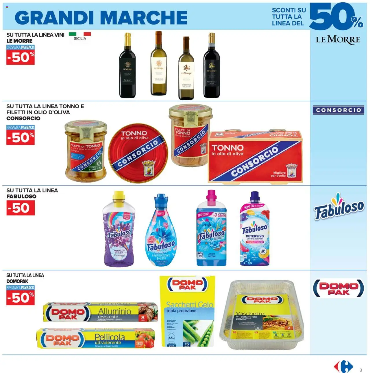 Volantino Carrefour del 10.10.2025 | Pagina: 3 | Prodotti: Olio di oliva extra vergine, Alluminio, Vaschette, Olio di Oliva