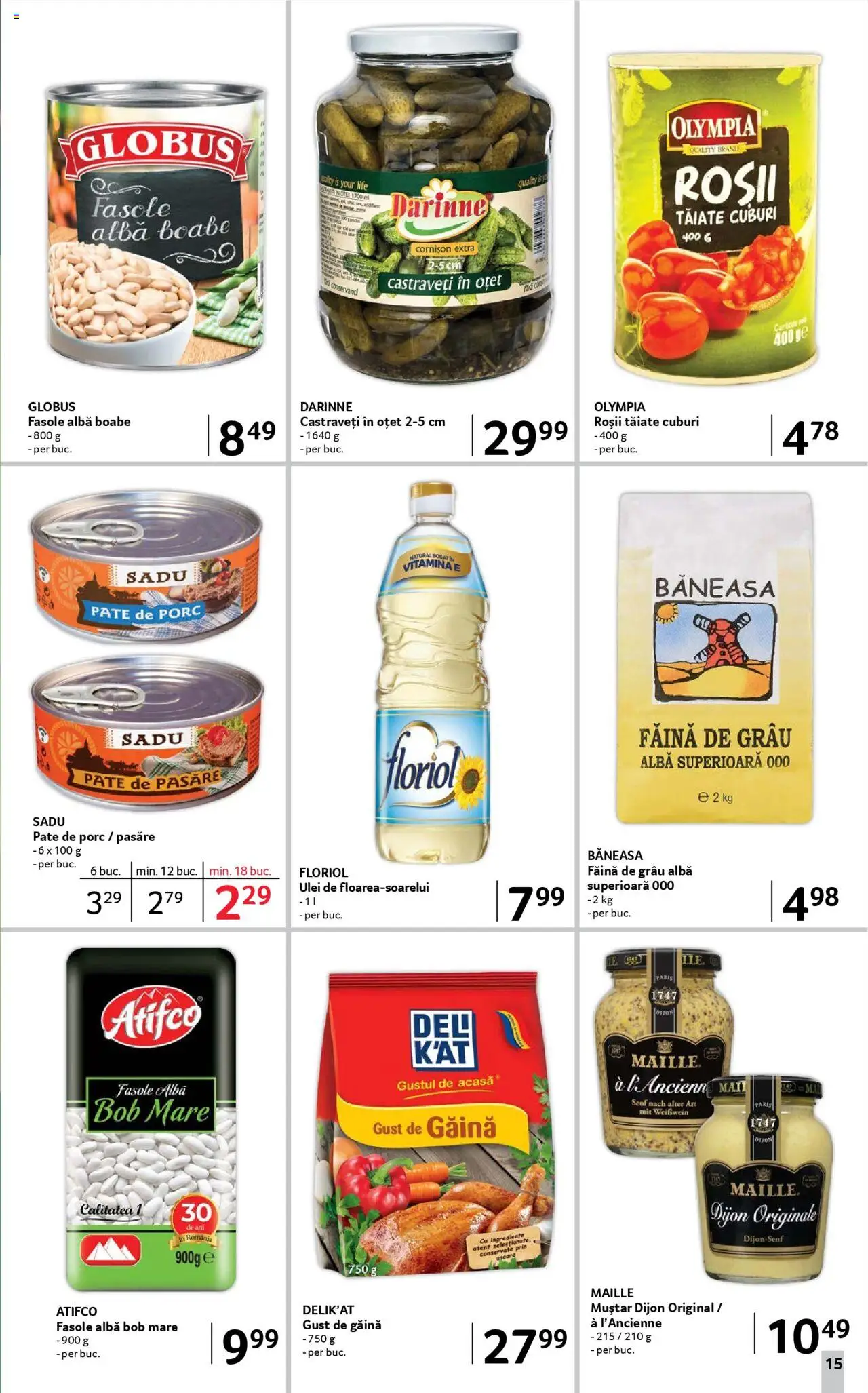 Catalog Selgros - Food – valabil de la 08.08.2025 | Pagină: 15 | Produse: Făină, Roșii, Muștar, Fasole albă
