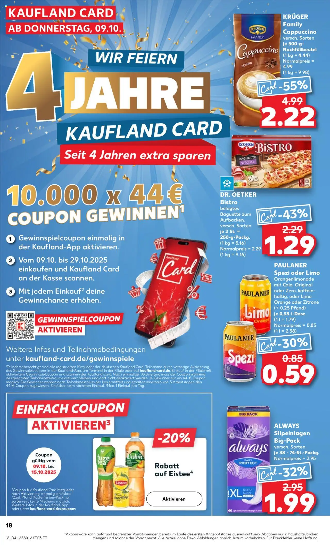 Kaufland prospekt Kiel	 – gültig ab 09.10.2025 | Seite: 18 | Produkte: Paulaner spezi, Zitrone, Pizza, Kruger cappuccino