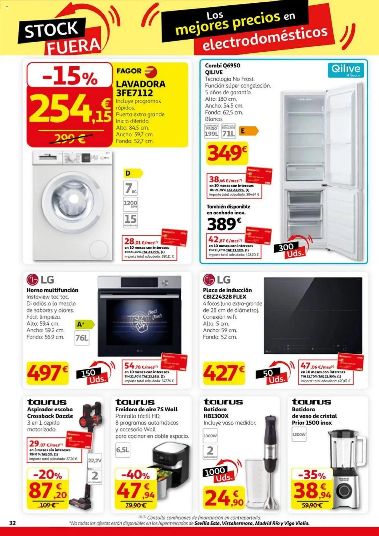 Alcampo - HG Madrid Unificado │ válido desde el 11.09.2025 | Página: 32 | Productos: Cepillo, Escoba, Congelador, Freidora