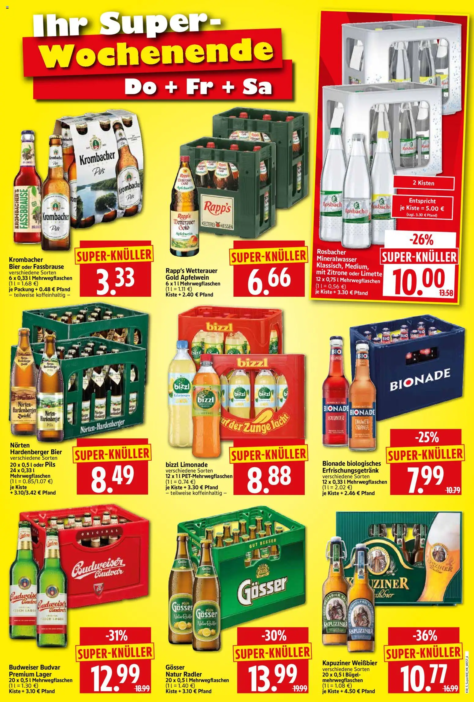 HERKULES Sonderbeilage – gültig ab 29.01.2026 | Seite: 4 | Produkte: Weißbier, Limonade, Bionade, Budweiser