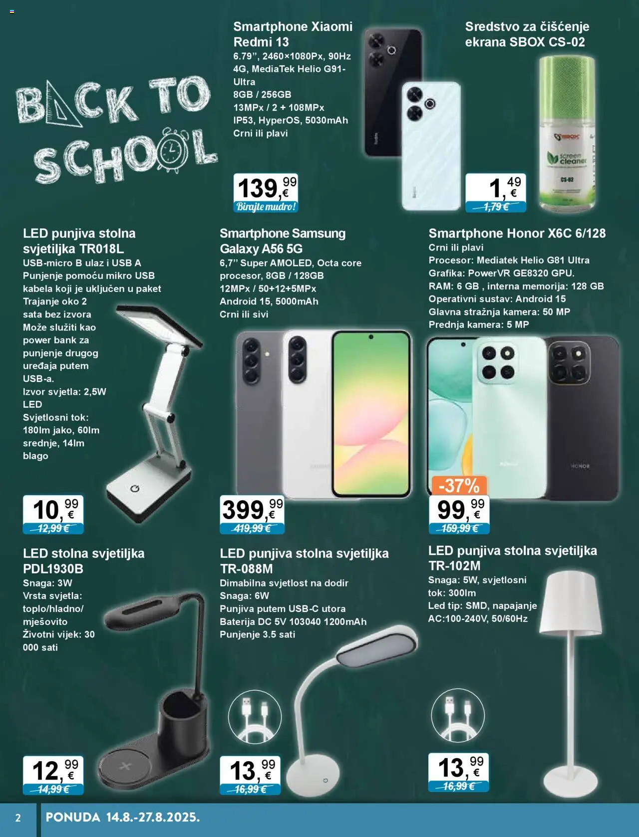 KTC katalog | vrijedi od 14.08.2025 | Stranica: 2 | Proizvodi: Baterija, Svjetiljka, Smartphone, USB