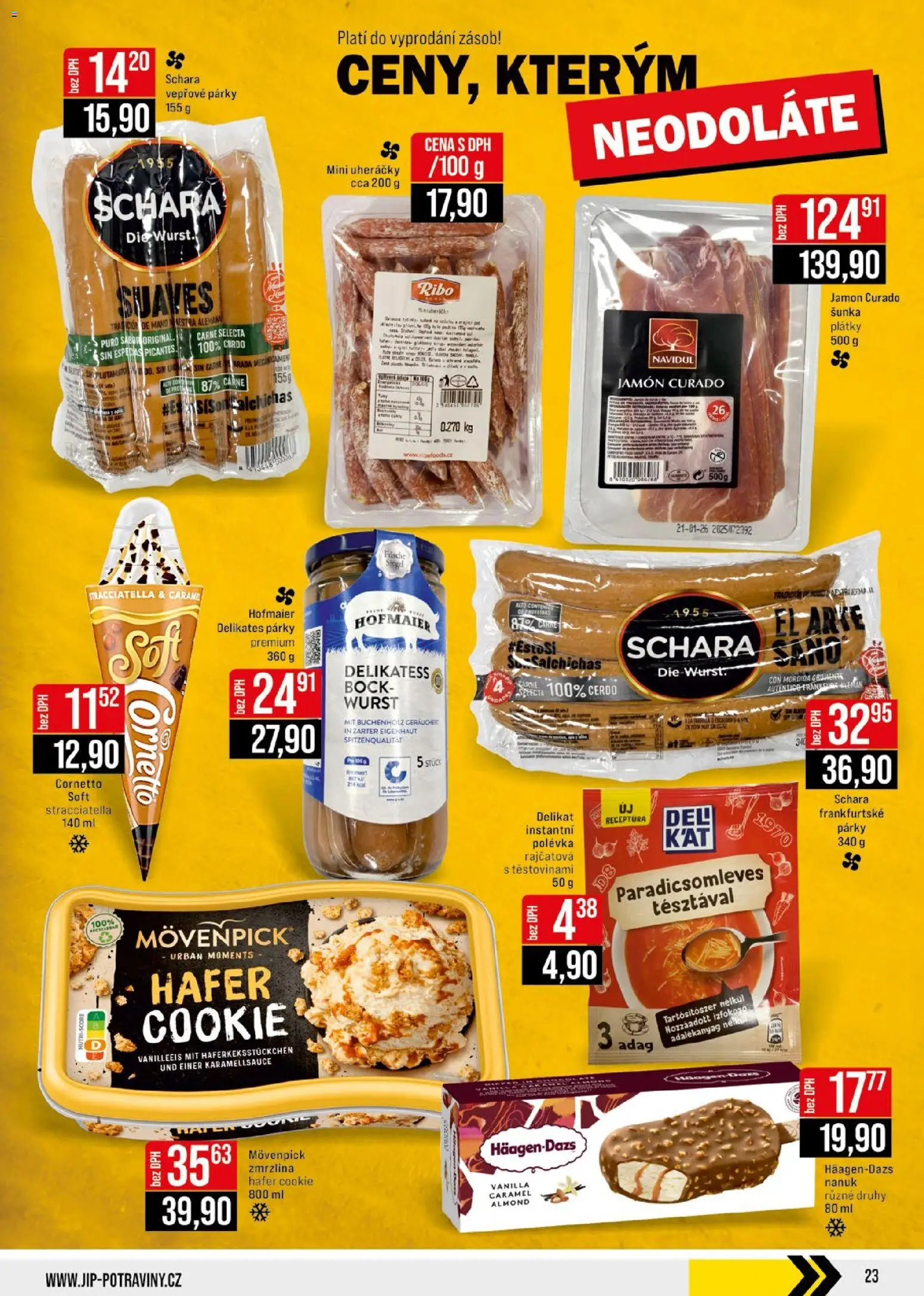 Jip leták - Cash & Carry od 29.10.2025 | Strana: 23 | Produkty: Nanuk, Párky, Jamon, Vepřové párky