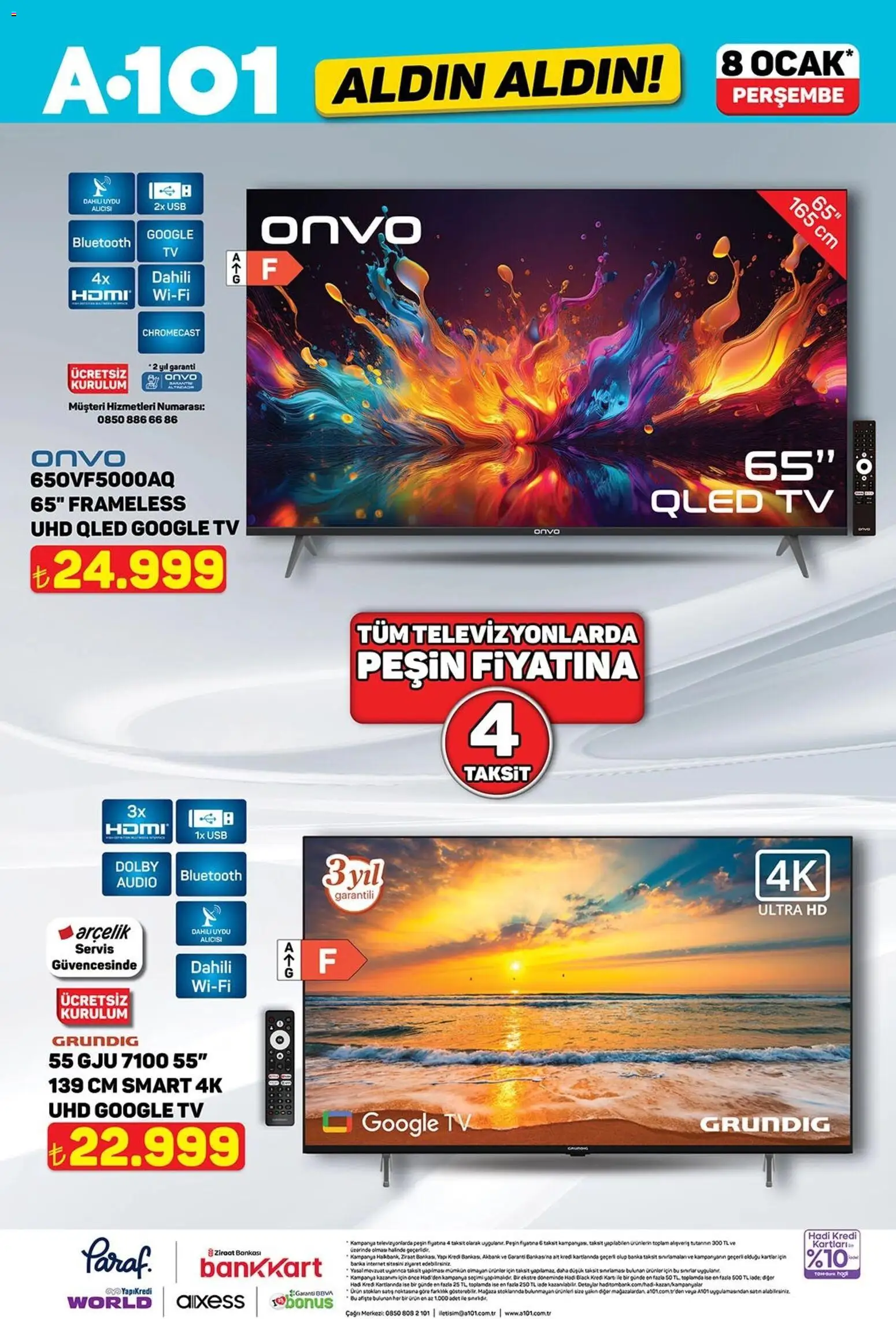 A101 Katalog Aldın Aldın - 08.01.2026 tarihinden itibaren geçerlidir | Sayfa: 5 | Ürünler: TV, Uydu, USB