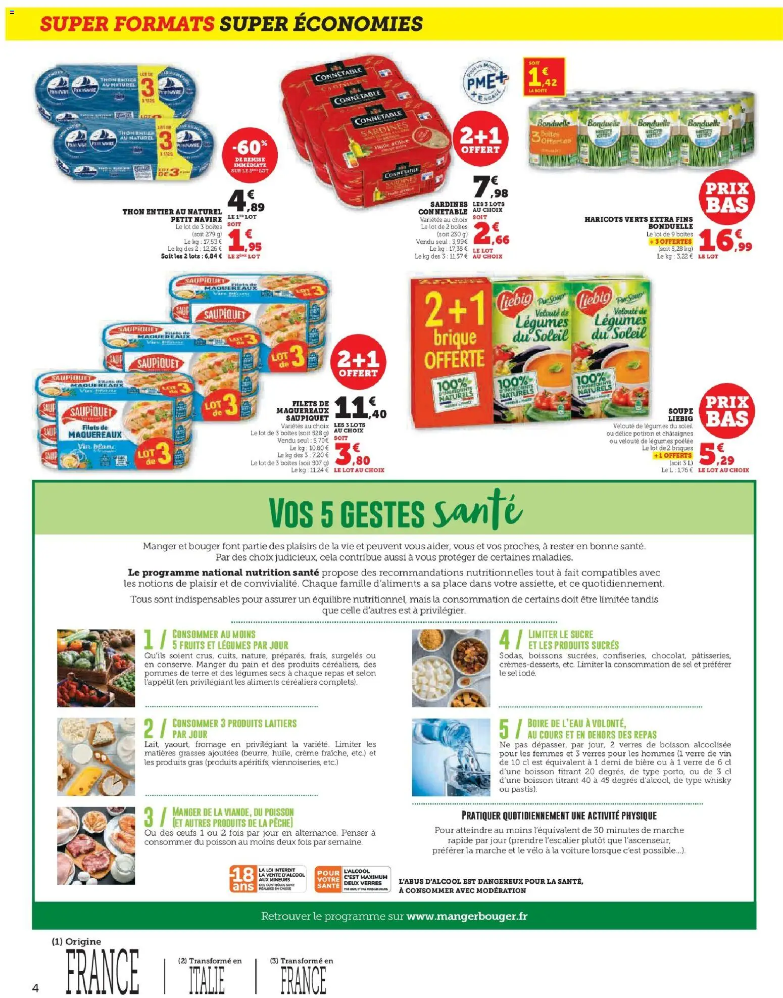 {H1} | Page: 4 | Produits: Whisky, Soupe, Sardines, Thon