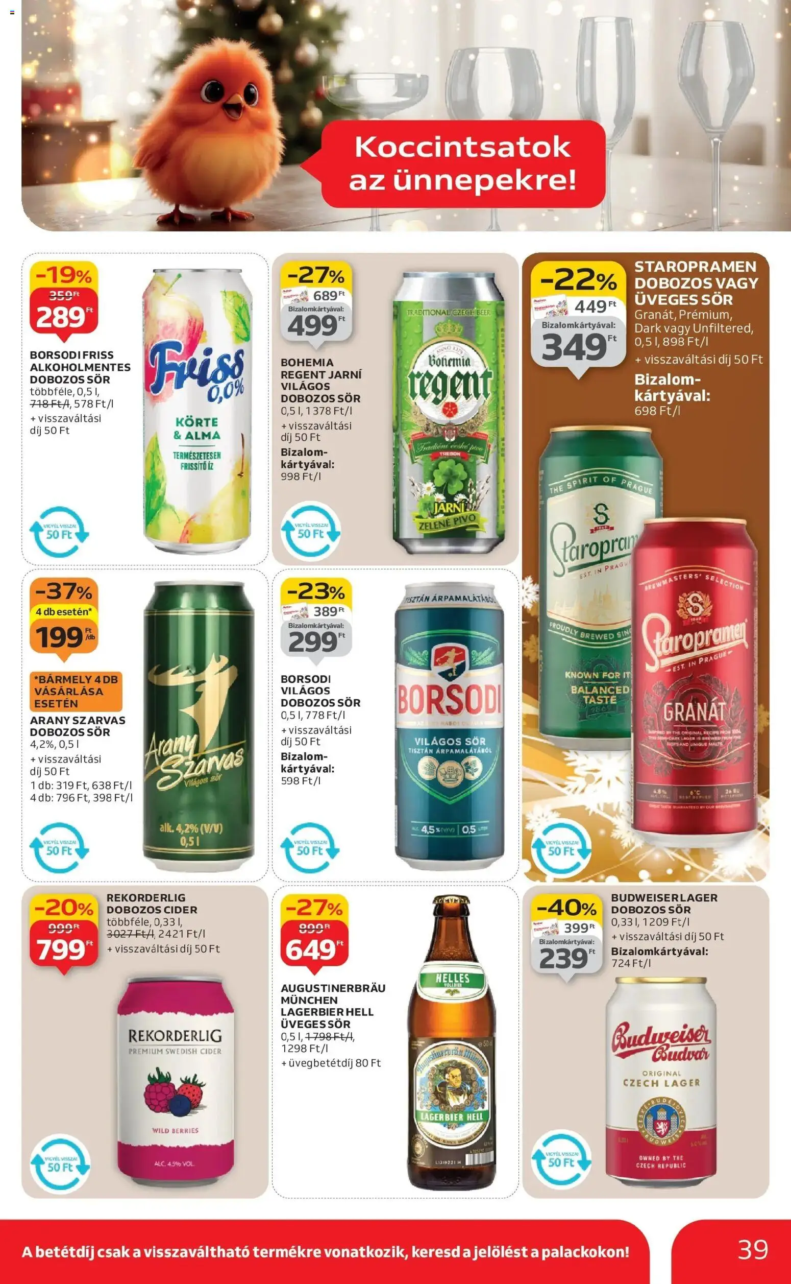 Auchan akciós ujság - amely érvényes a következő dátumtól: 18.12.2025 | Oldal: 39 | Termékek: Körte, Cider, Sör, Alma