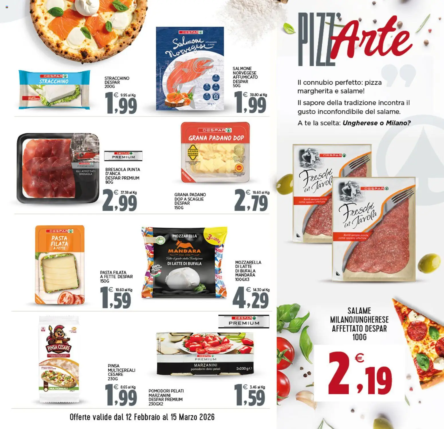 Volantino Interspar del 12.02.2026 | Pagina: 5 | Prodotti: Bresaola, Mozzarella, Pomodori, Grana Padano