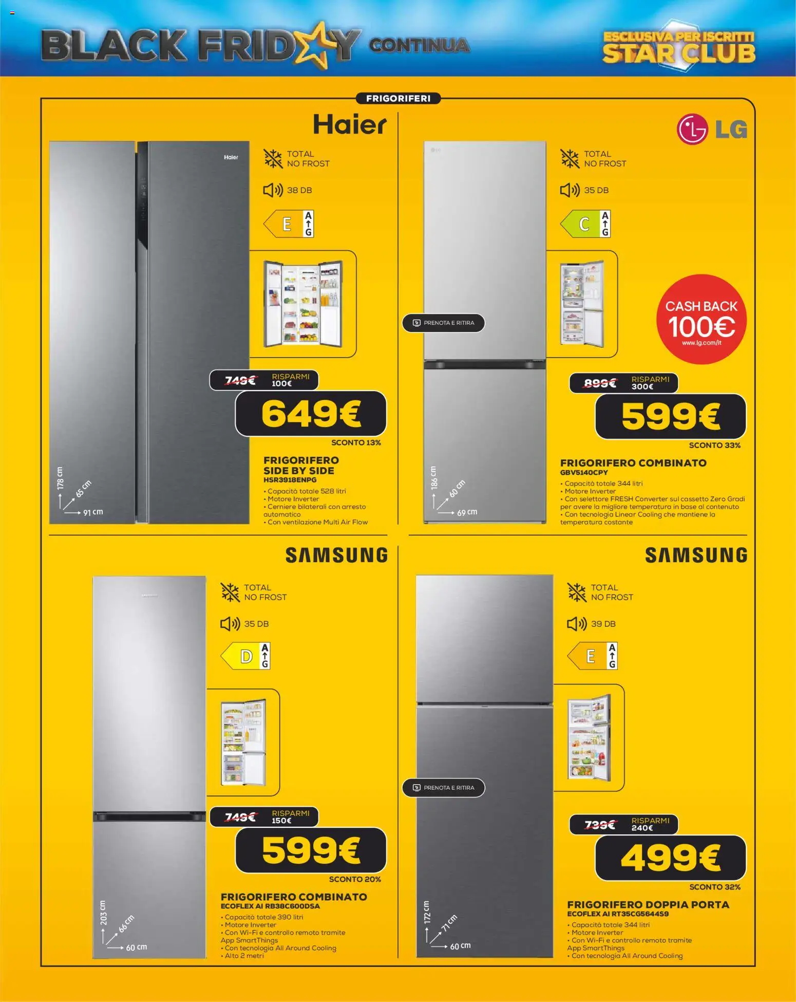 Volantino Euronics del 13.11.2025 | Pagina: 23 | Prodotti: Frigorifero, Frigorifero combinato, Samsung