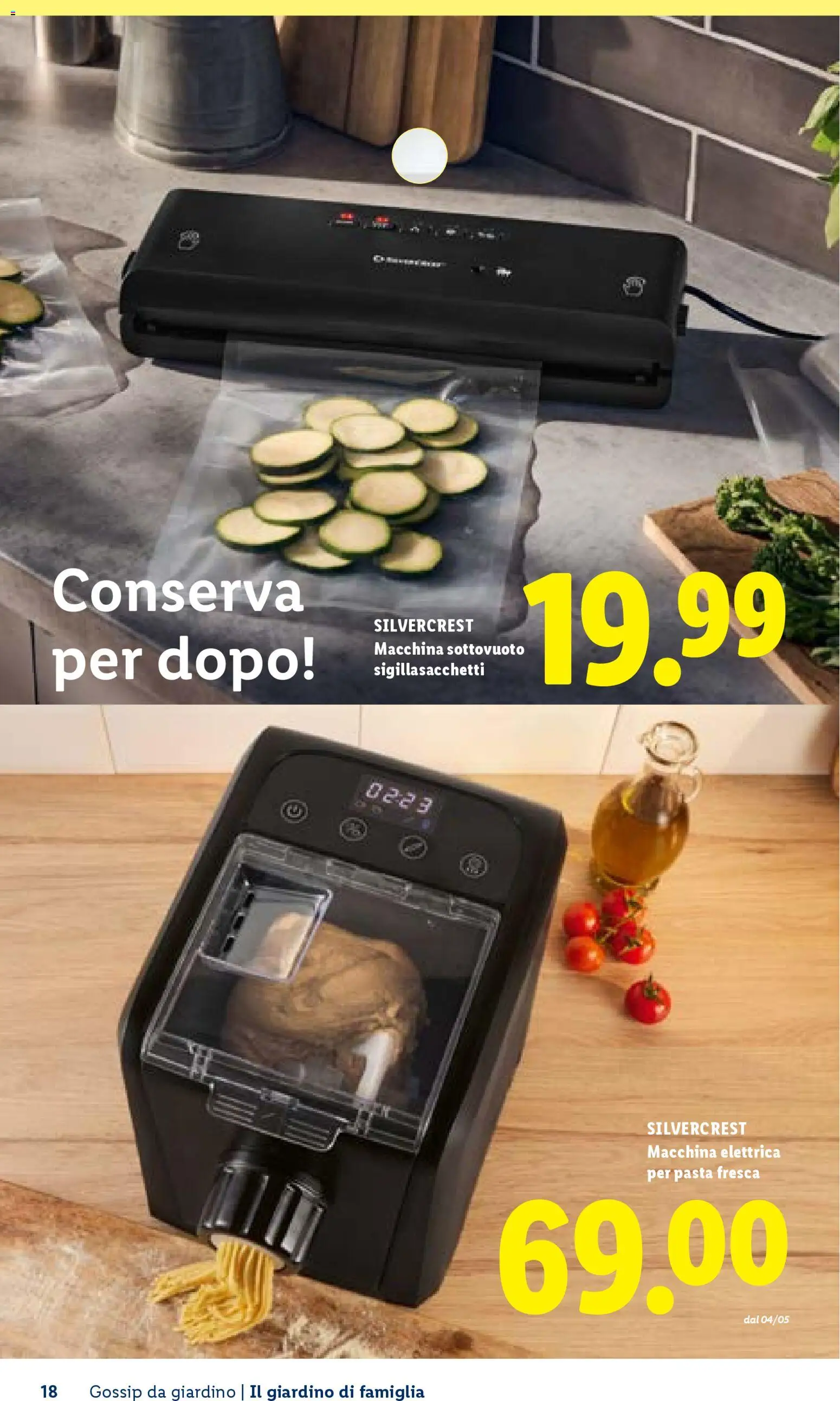 Volantino Lidl del 23.04.2026 | Pagina: 18 | Prodotti: Macchina sottovuoto, Pasta