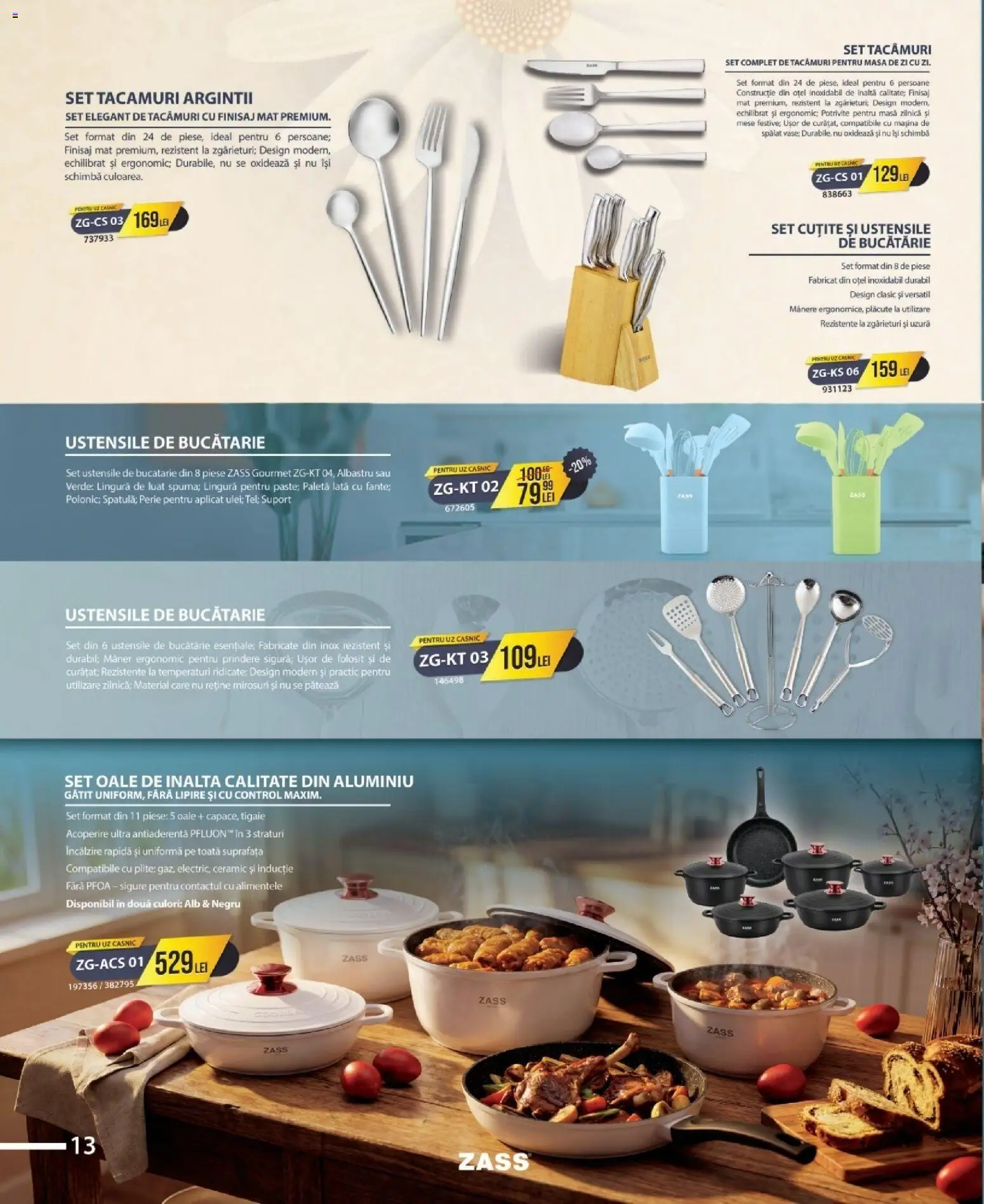 Noul catalog Selgros – valabil de la 09.04.2026 | Pagină: 14 | Produse: Zımba teli, Set oale, Masă, Bucătărie