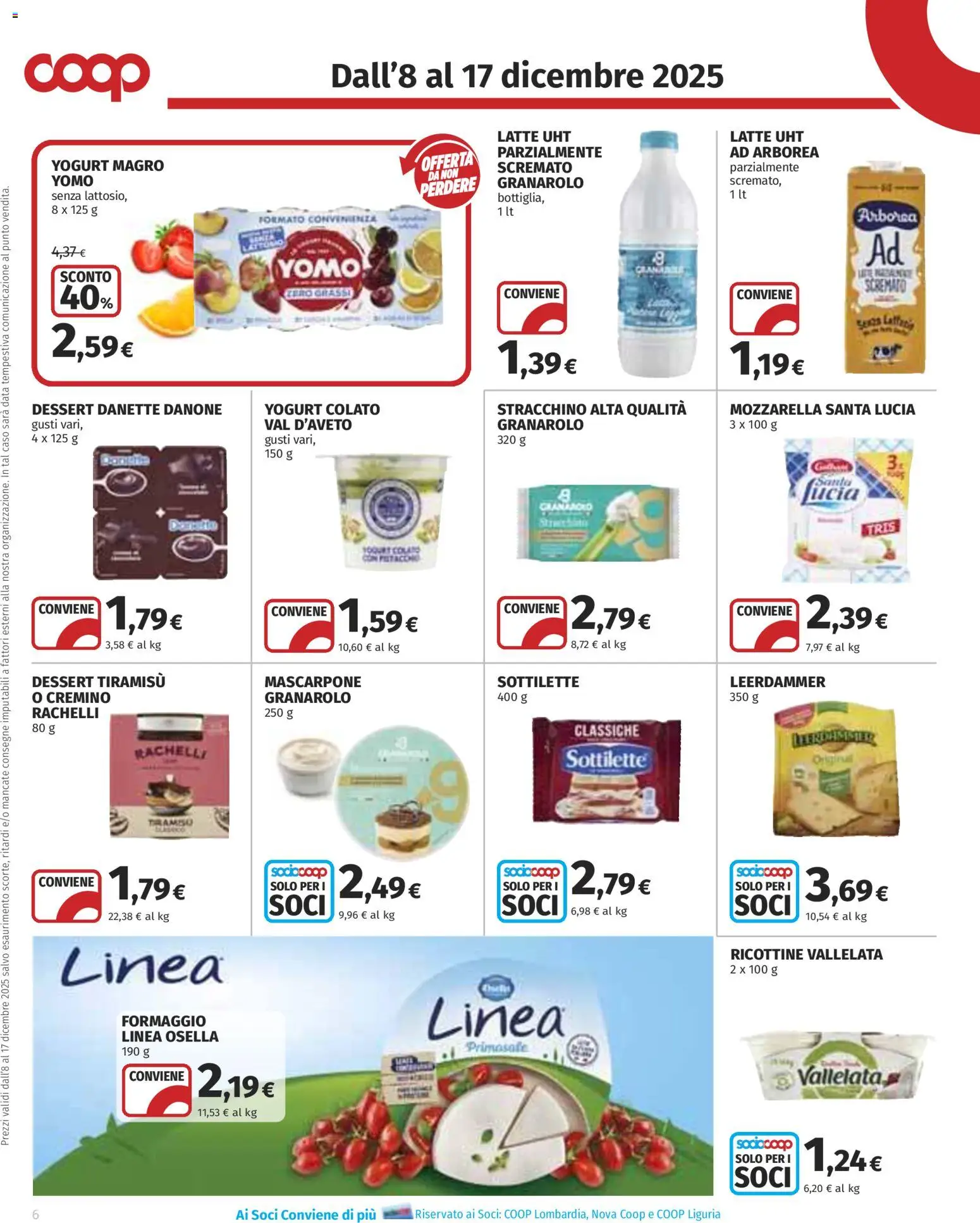Volantino COOP del 08.12.2025 | Pagina: 6 | Prodotti: Mozzarella, Latte, Data, Mascarpone
