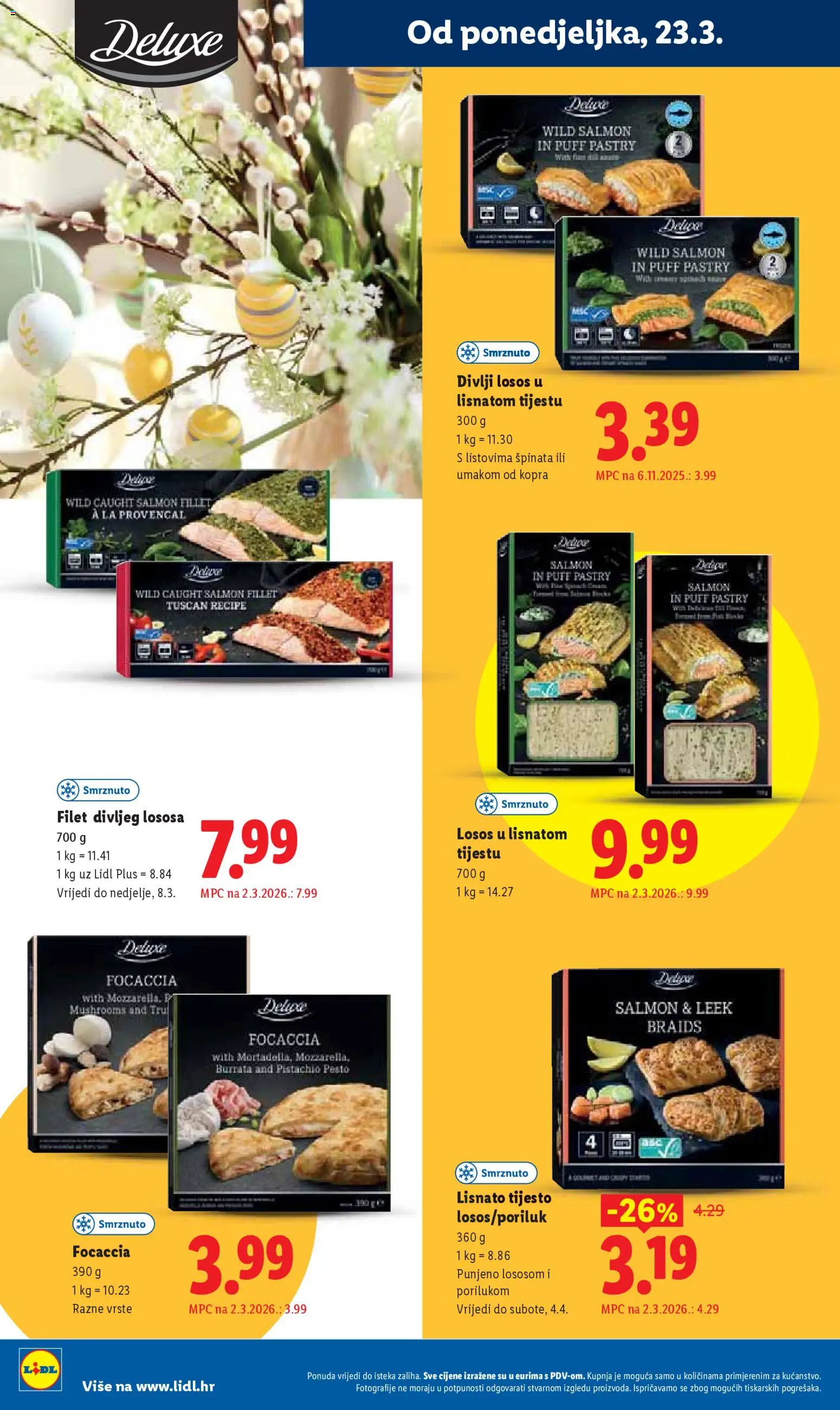 Lidl katalog | vrijedi od 23.03.2026 | Stranica: 16 | Proizvodi: Lisnato tijesto, Losos