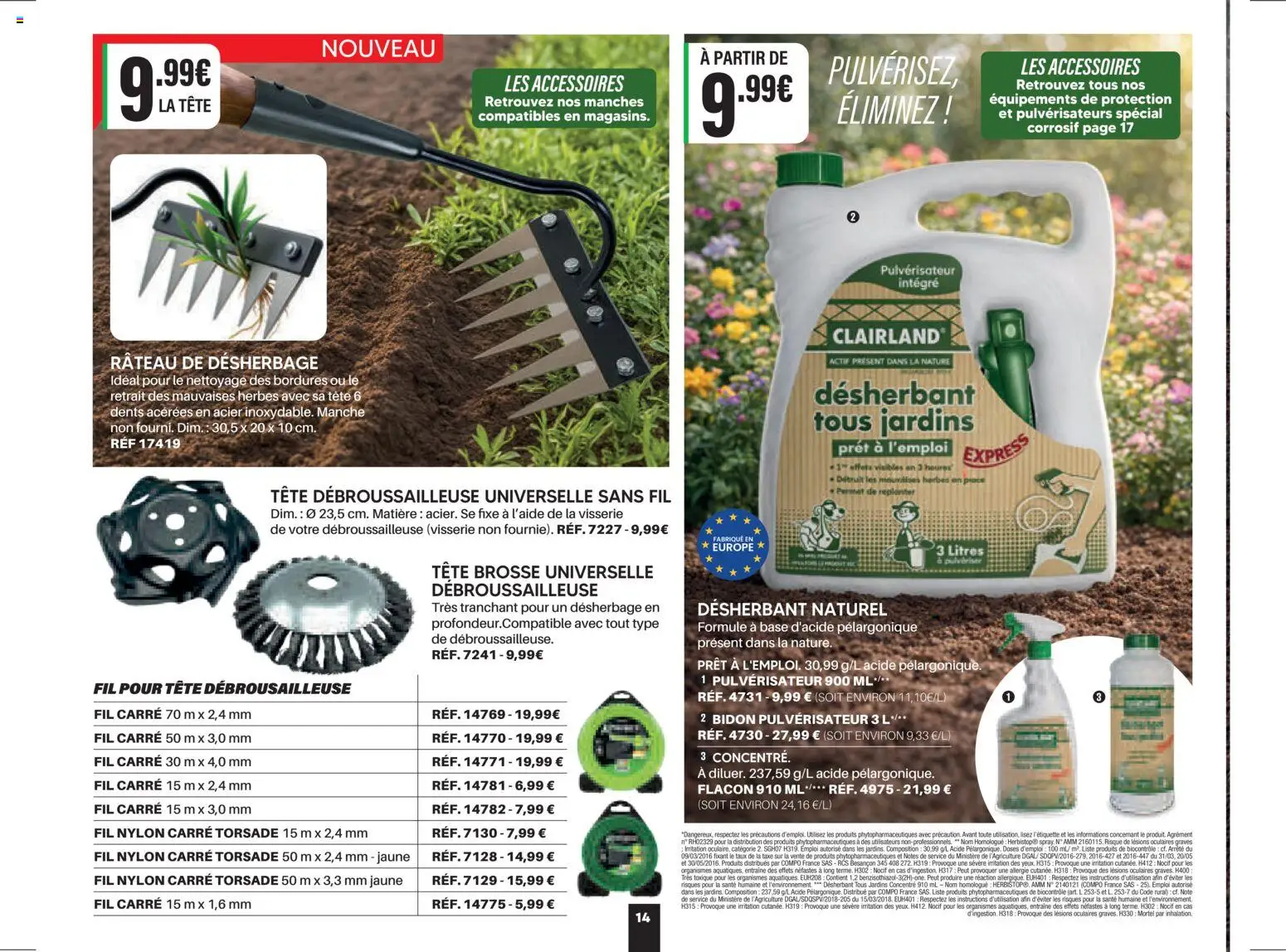 {H1} | Page: 14 | Produits: Base, Débroussailleuse, Brosse, Rateau
