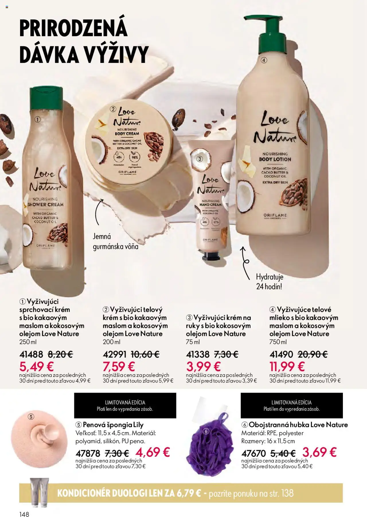 Nové Oriflame akcie – leták je platný od 12.11.2025 | Strana: 148 | Produkty: Mlieko, Hubka, Kondicionér, Krém