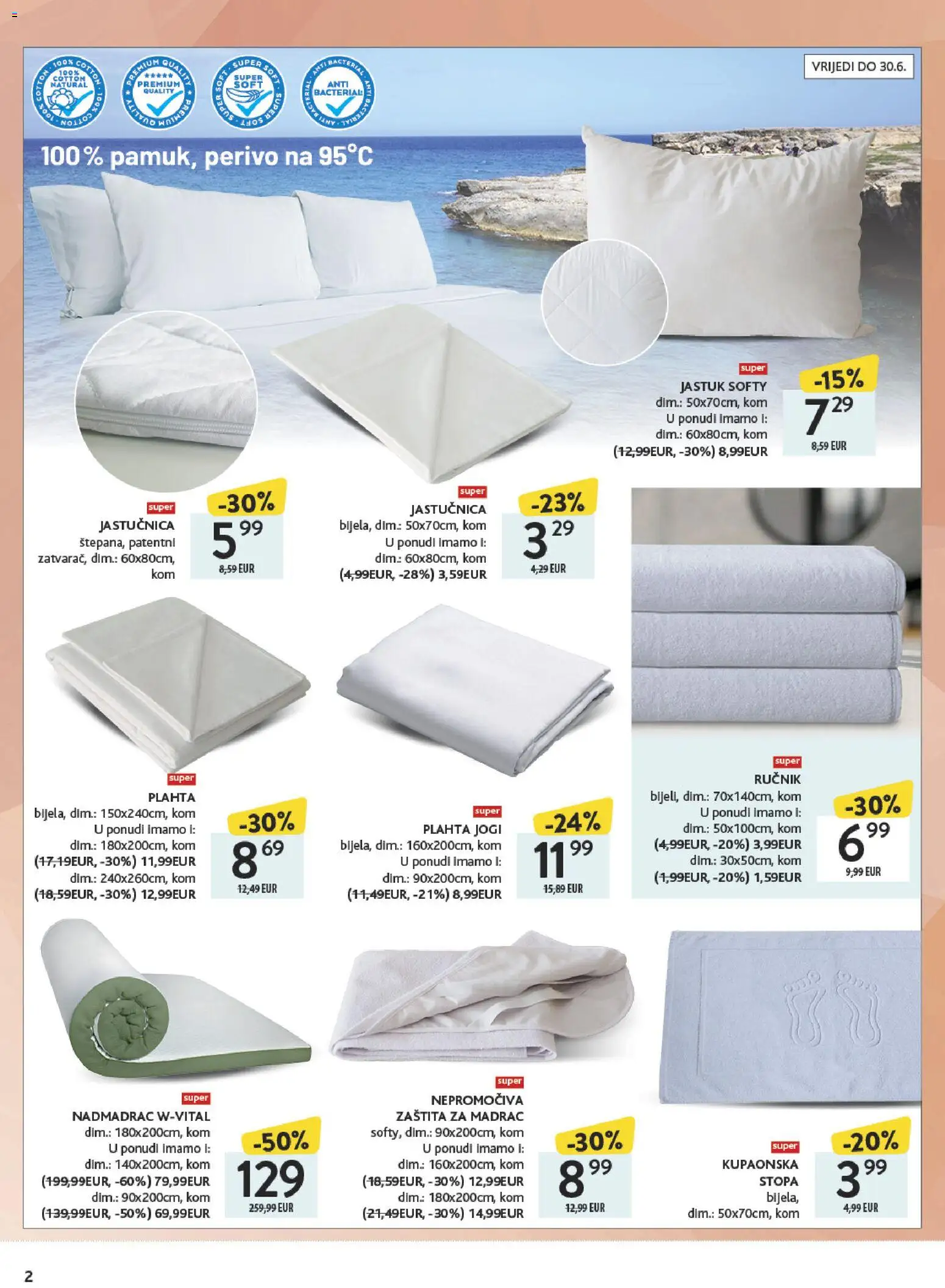 Konzum katalog | vrijedi od 27.04.2026 | Stranica: 2 | Proizvodi: Madrac, Ručnik, Plahta, Nadmadrac