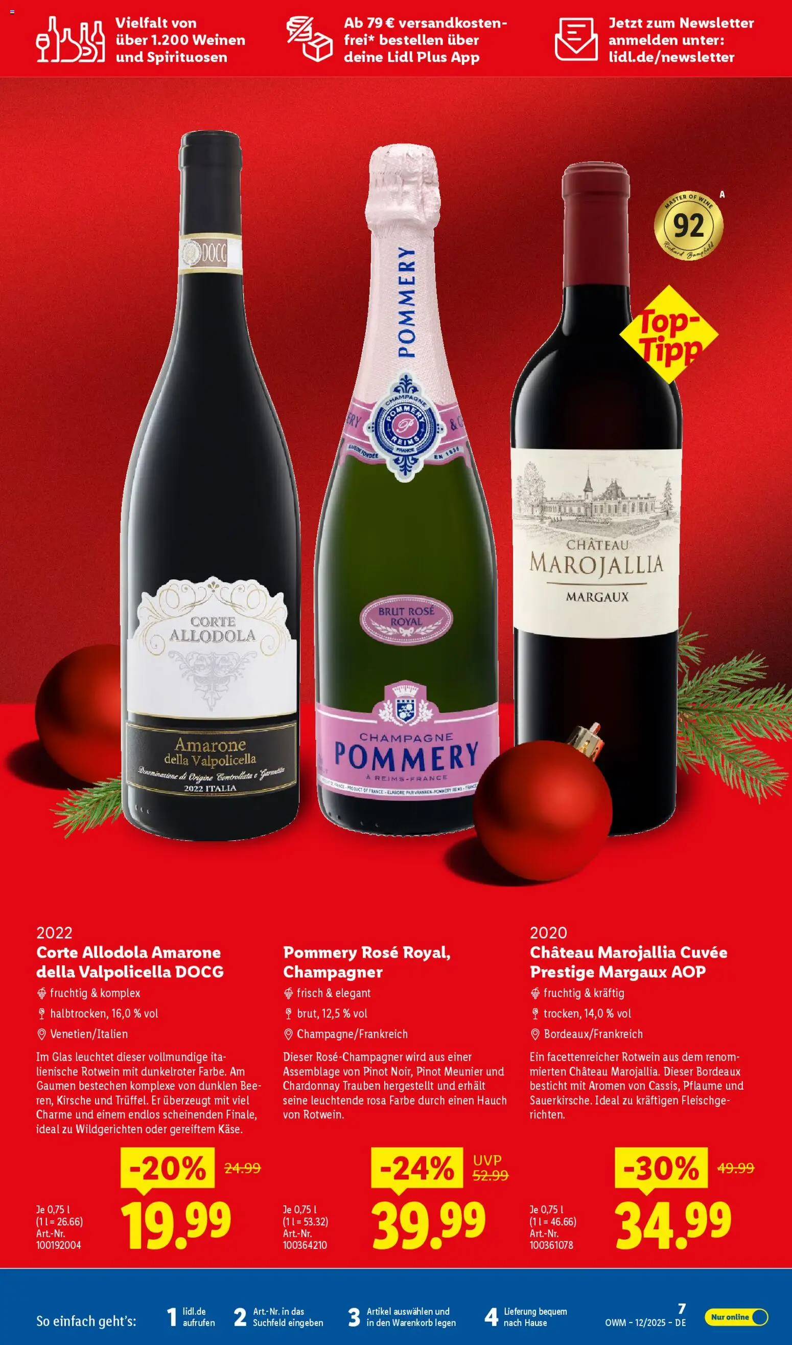Lidl - Prospekt – gültig ab 01.12.2025 | Seite: 7 | Produkte: Top, Trauben, Rotwein