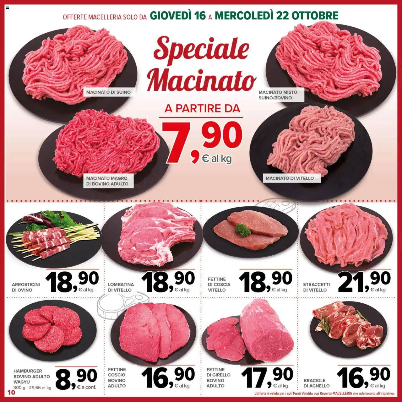 Volantino Todis del 16.10.2025 | Pagina: 10 | Prodotti: Vitello, Agnello, Ovino, Macinato