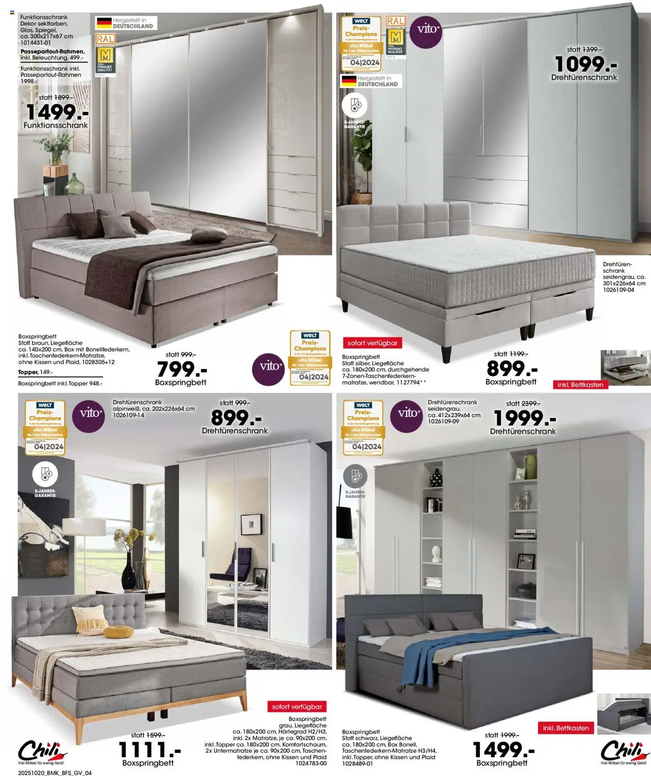 Möbel Martin St. Martins-Wochen – gültig ab 20.10.2025 | Seite: 4 | Produkte: Kissen, Topper, Box, Chili