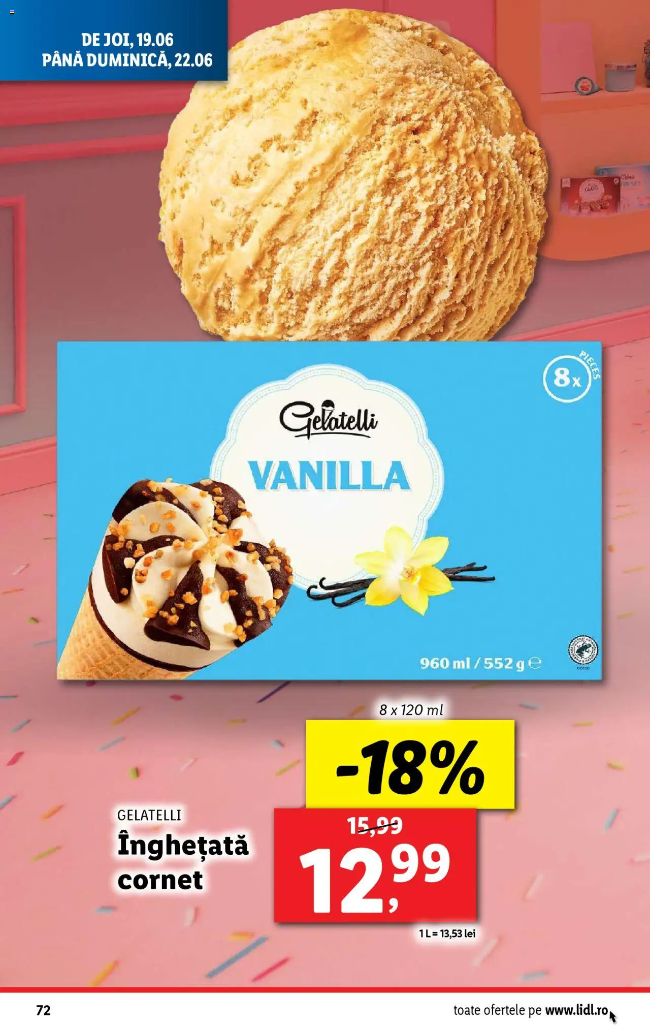 Catalog Lidl – valabil de la 16.06.2025 | Pagină: 72 | Produse: Çarşaf, Înghețată