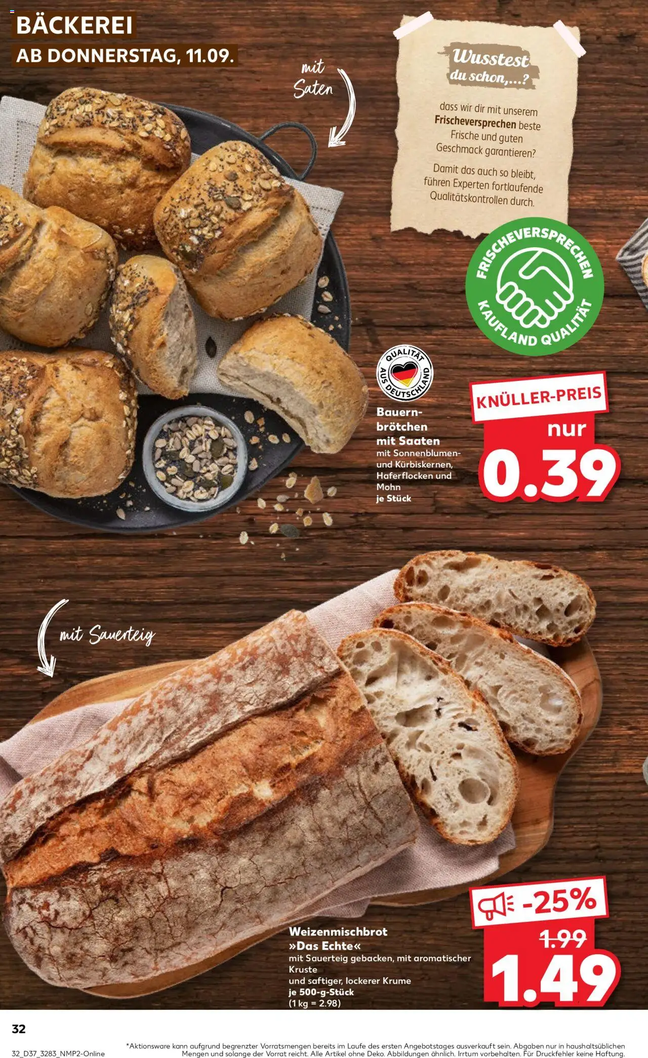 Kaufland prospekt Rostock	 – gültig ab 11.09.2025 | Seite: 32 | Produkte: Bäckerei