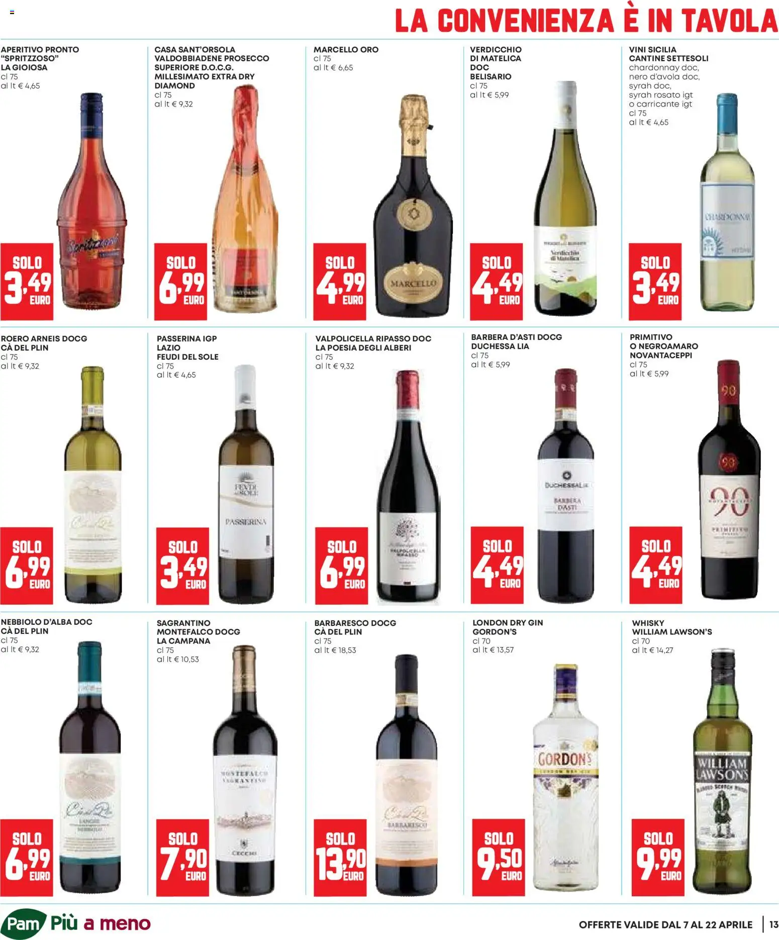 Volantino Panorama del 07.04.2026 | Pagina: 13 | Prodotti: Gin, Prosecco, Whisky, Aperitivo