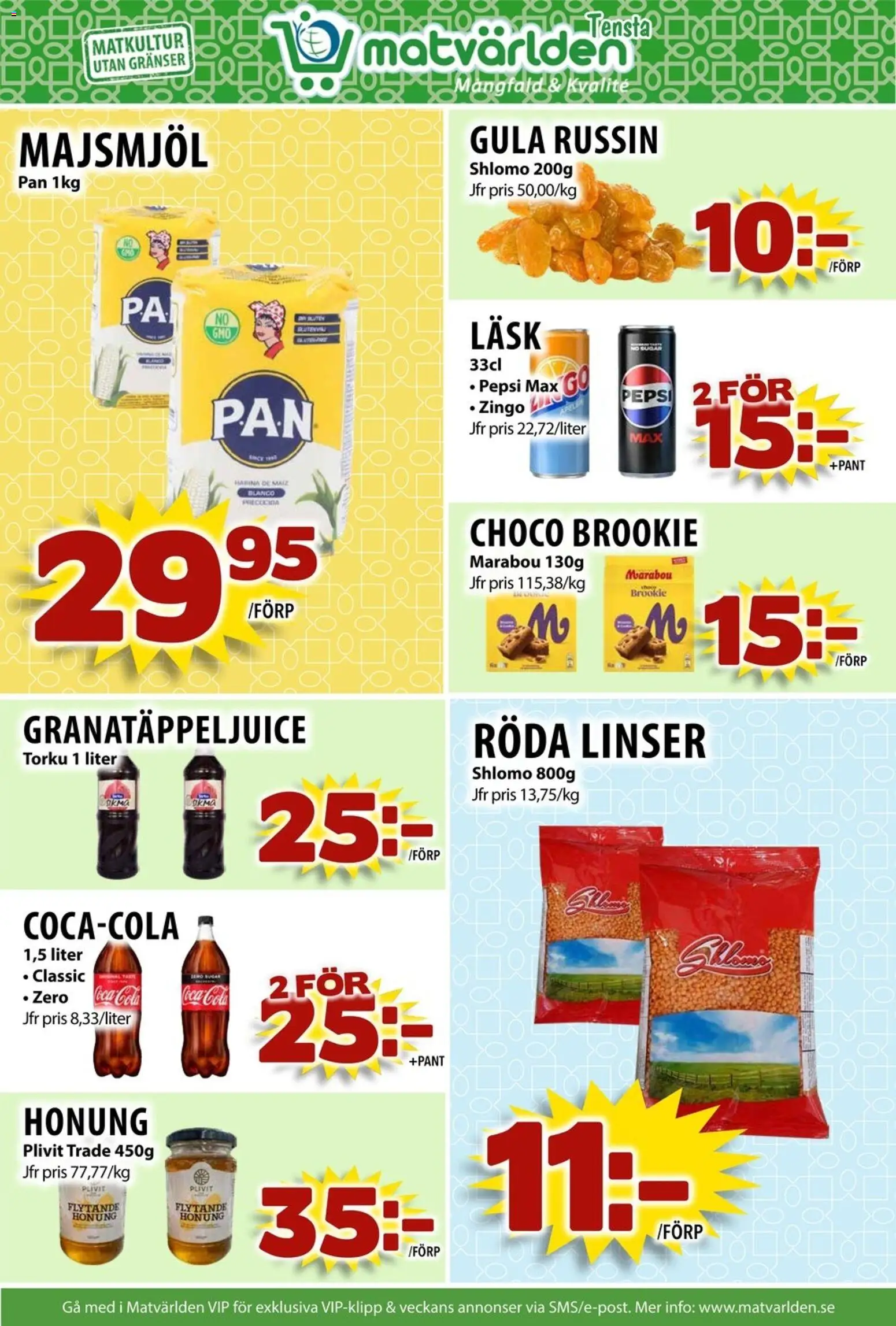 Matvärlden reklamblad aktuell från 23.02.2026 | Sida: 4 | Produkter: Linser, Zingo, Röda linser, Coca cola