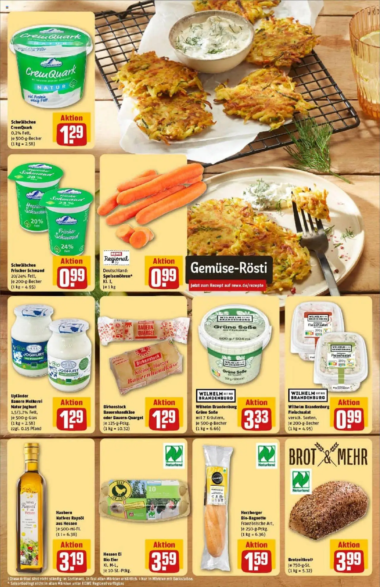 Rewe prospekt Michelstadt	 - gültig ab dem 13.07.2025 | Seite: 4 | Produkte: Quark, Eier, Baguette, Soße