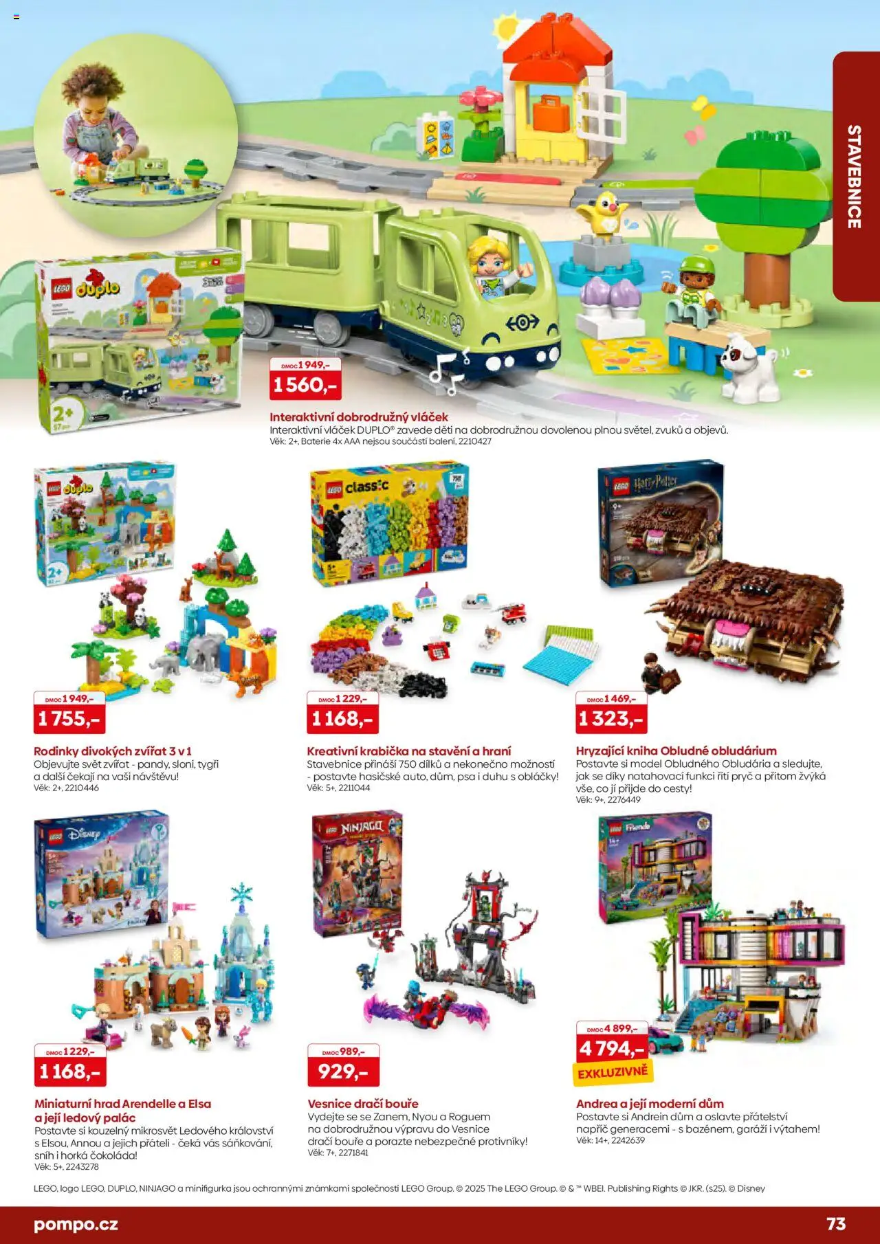 POMPO katalog Vánoce 2025 od 16.10.2025 | Strana: 73 | Produkty: LEGO, Čokoláda, Stavebnice, Horká čokoláda