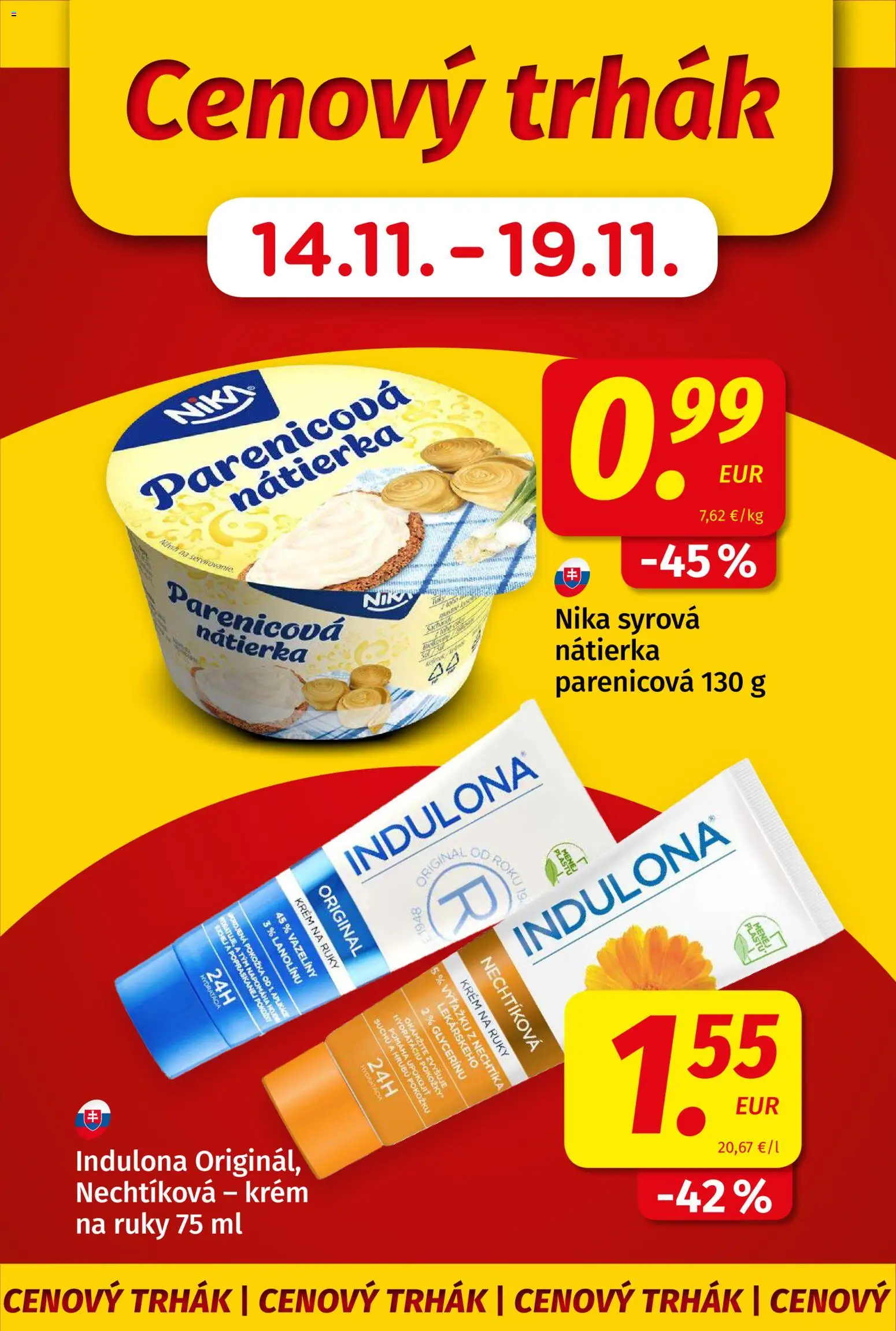 Nové Koruna akcie – leták je platný od 07.11.2025 | Strana: 3 | Produkty: Krém na ruky, Krém, Indulona