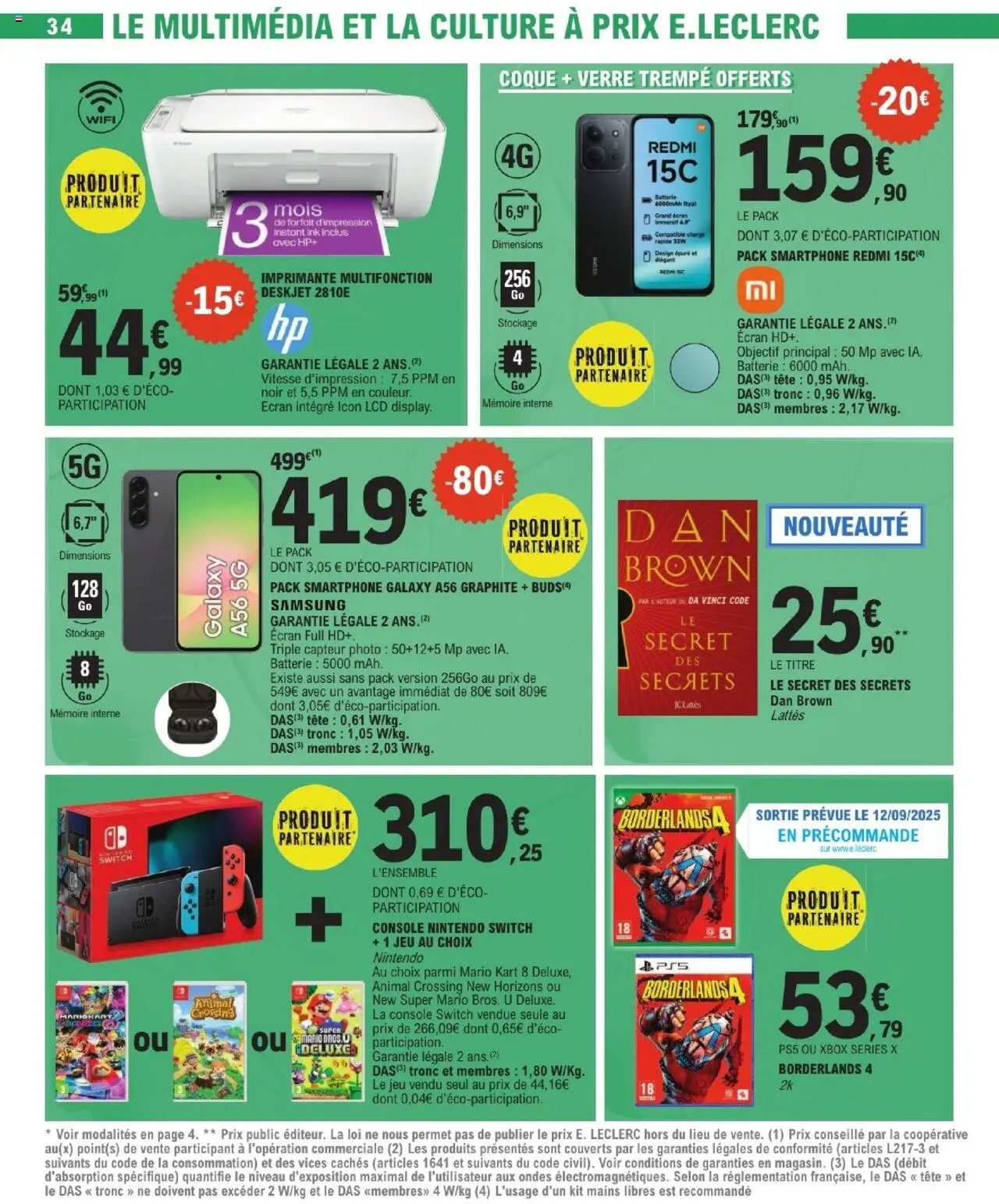  | Page: 34 | Produits: Imprimante, Xbox, console Nintendo Switch, Batterie