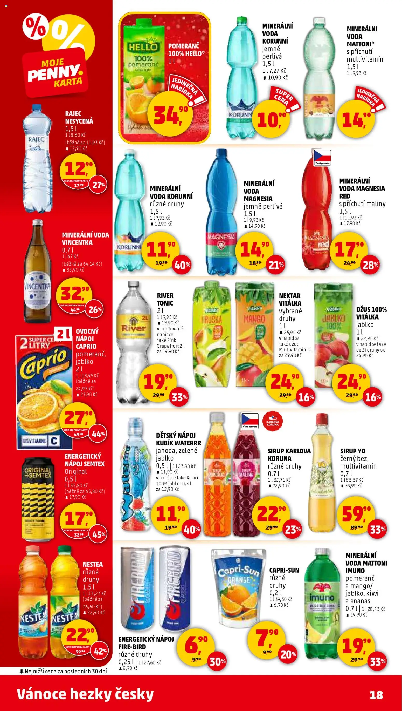 Penny Market leták - Čtvrtečník od 27.11.2025 | Strana: 18 | Produkty: Mango, Kiwi, Sirup YO, Minerální voda