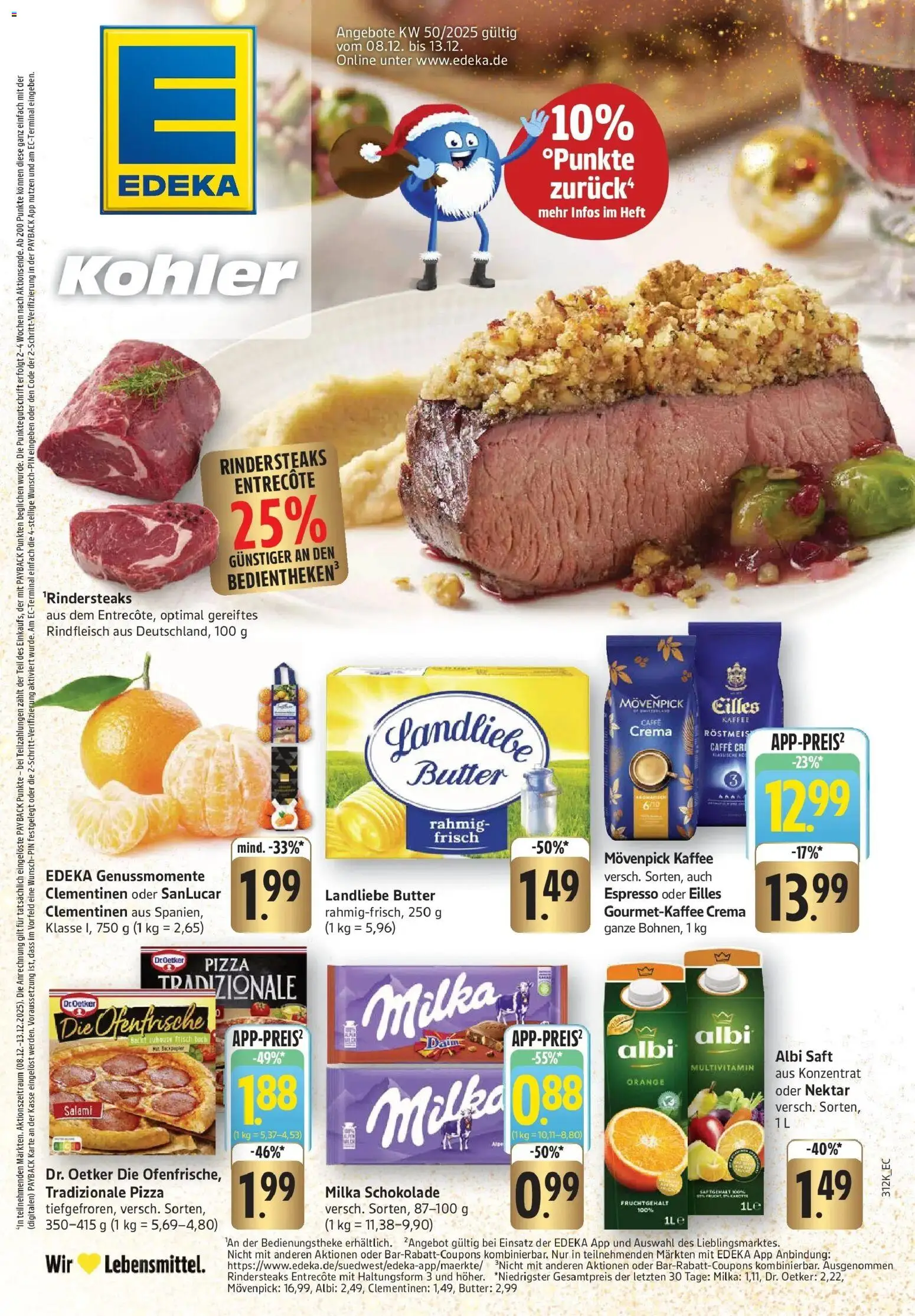 Edeka prospekt Ettenheim	 – gültig ab 08.12.2025 | Seite: 1 | Produkte: Butter, Kaffee, Milka, Saft