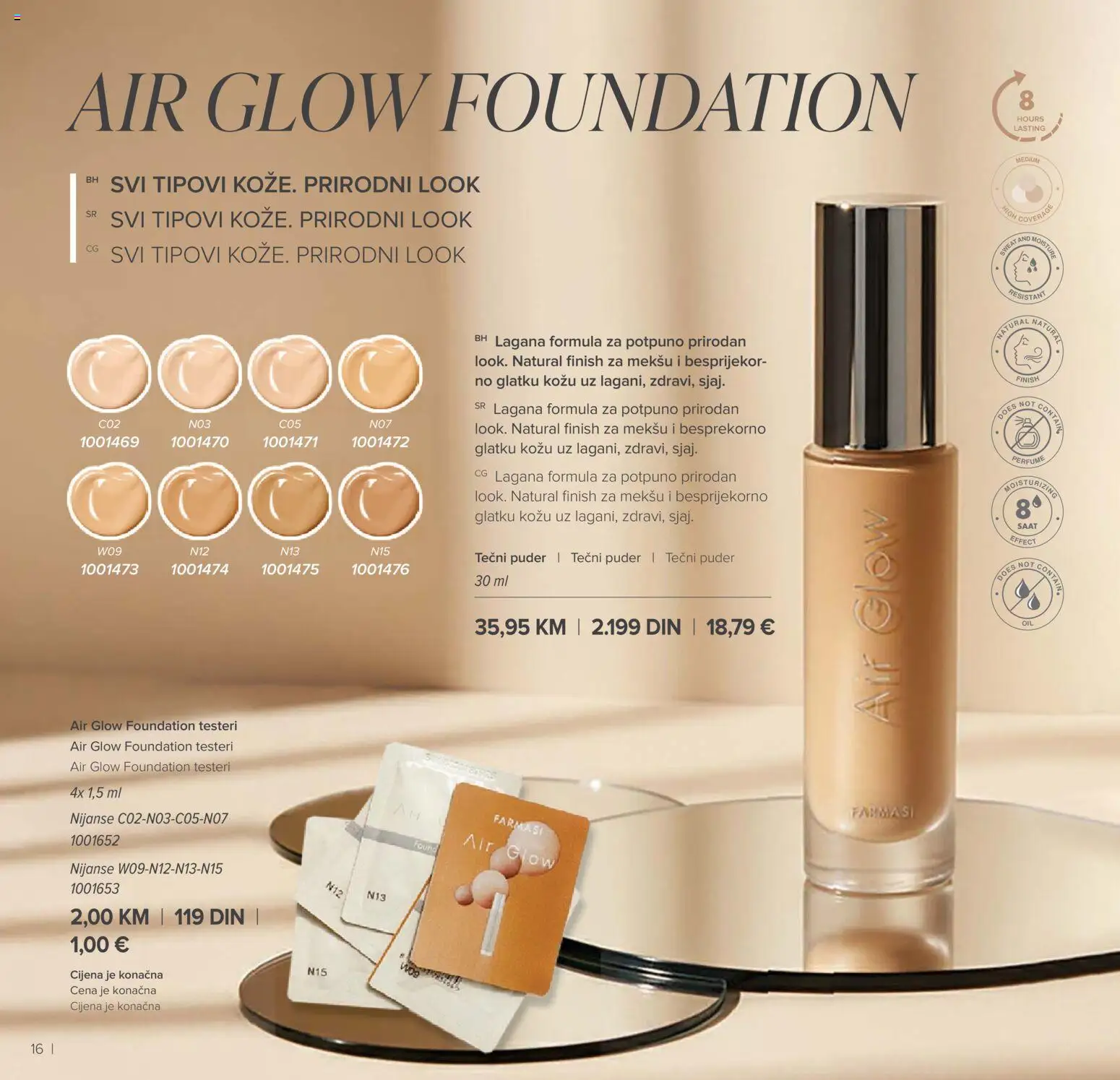 Farmasi katalog - važi od 01.03.2026 | Strana: 16 | Proizvode: Tečni puder, Finish, Puder