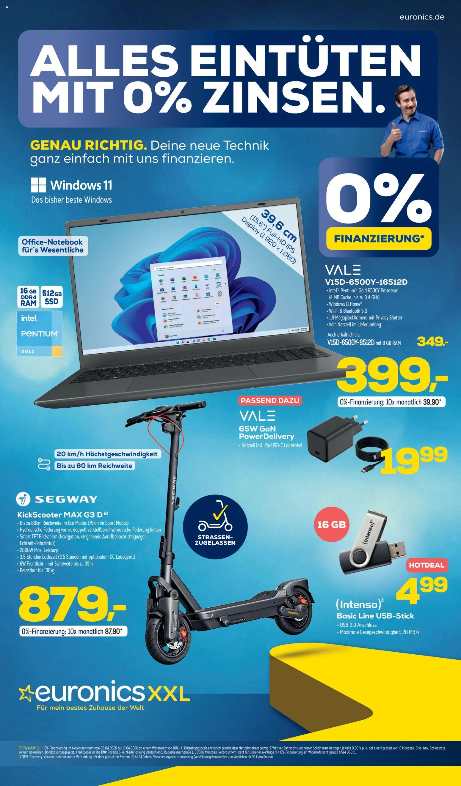 Euronics Prospekt 	 – gültig ab 08.04.2026 | Seite: 1 | Produkte: Kamera, Ladekabel, Netzteil, Ladegerät