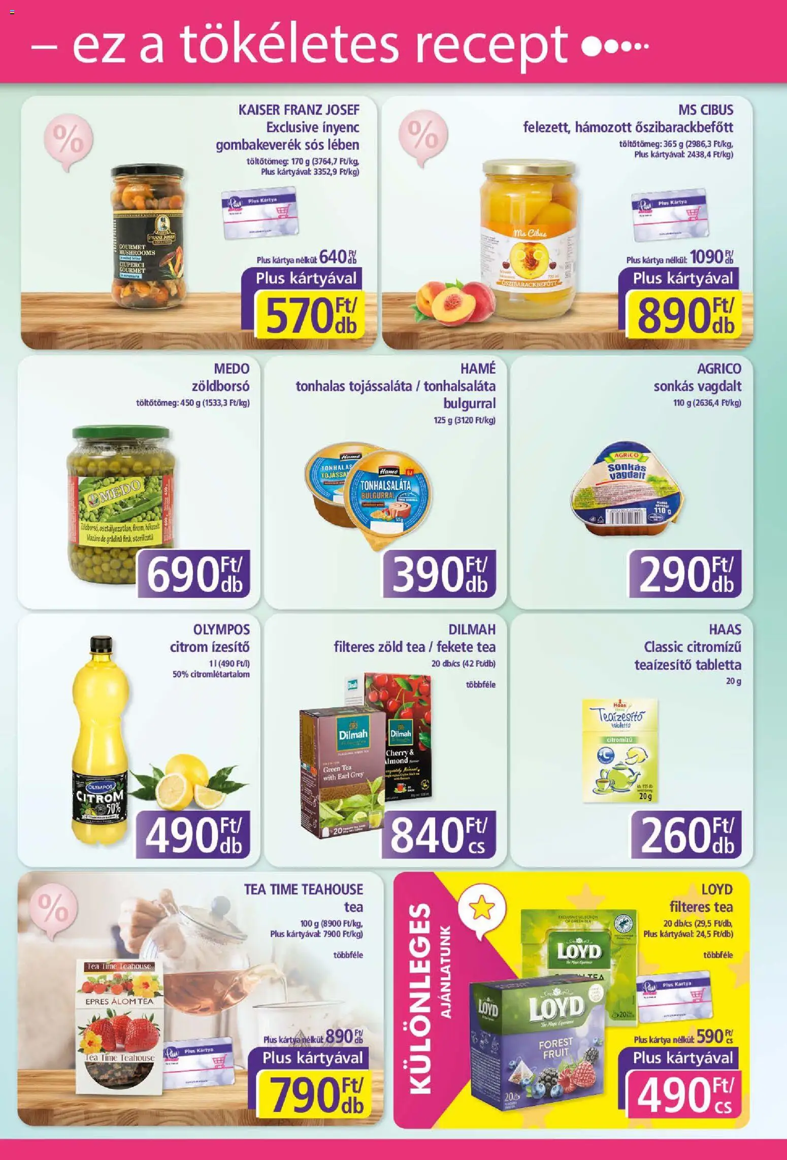 Plus Market akciós ujság - amely érvényes a következő dátumtól: 06.11.2025 | Oldal: 7 | Termékek: Tonhalsaláta, Zöld tea, Tea, Citrom