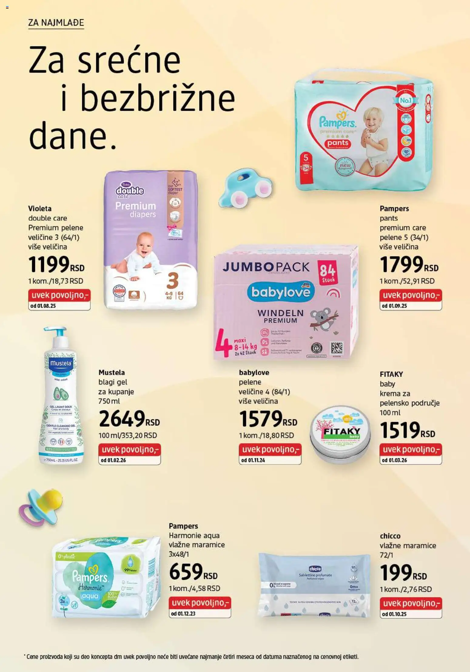 DM Drogerie katalog - važi od 01.03.2026 | Strana: 32 | Proizvode: Pampers, Krema, Vlažne maramice, Pelene