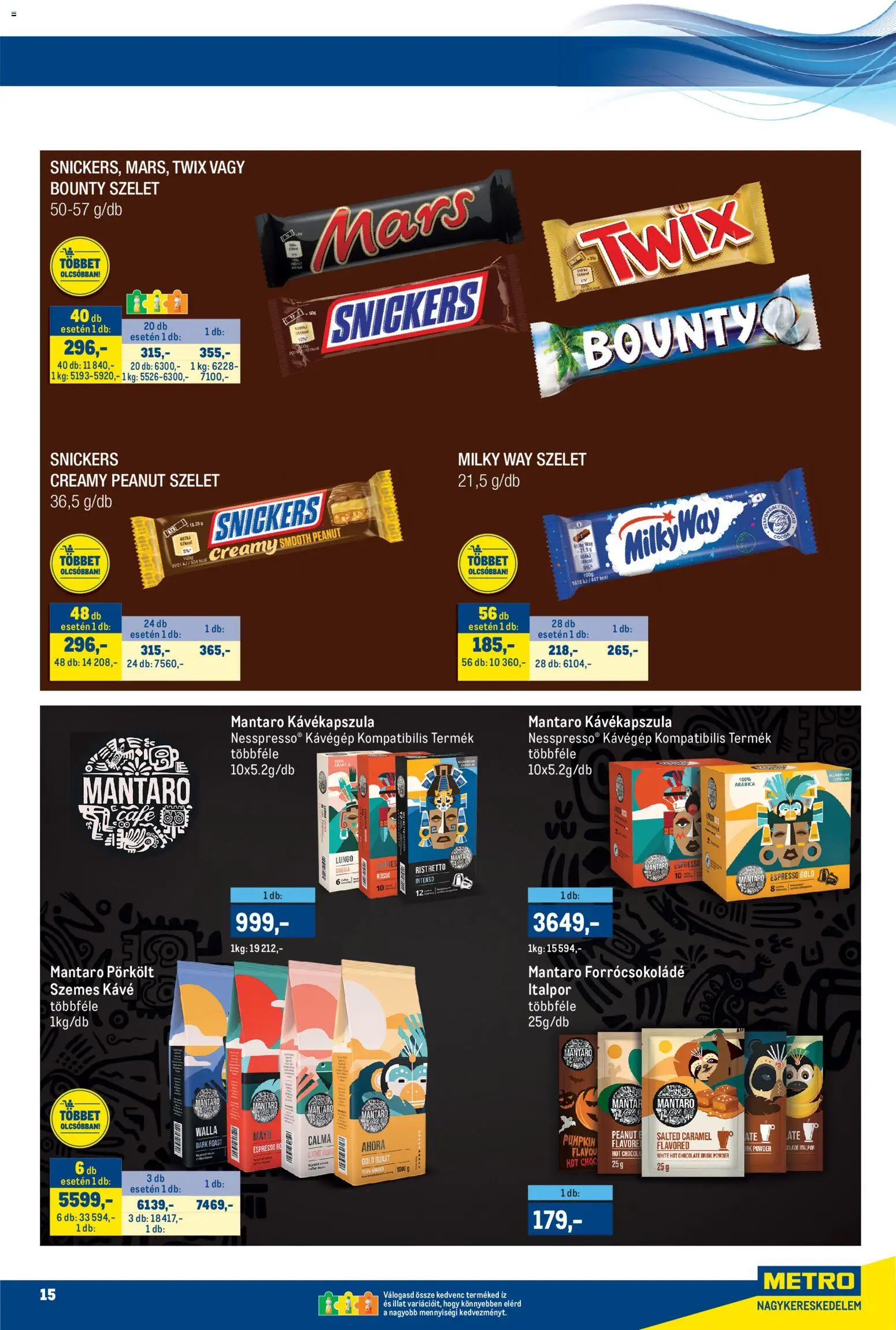 Metro akciós ujság - amely érvényes a következő dátumtól: 15.11.2025 | Oldal: 15 | Termékek: Kávékapszula, Kávé, Szemes kávé, Italpor