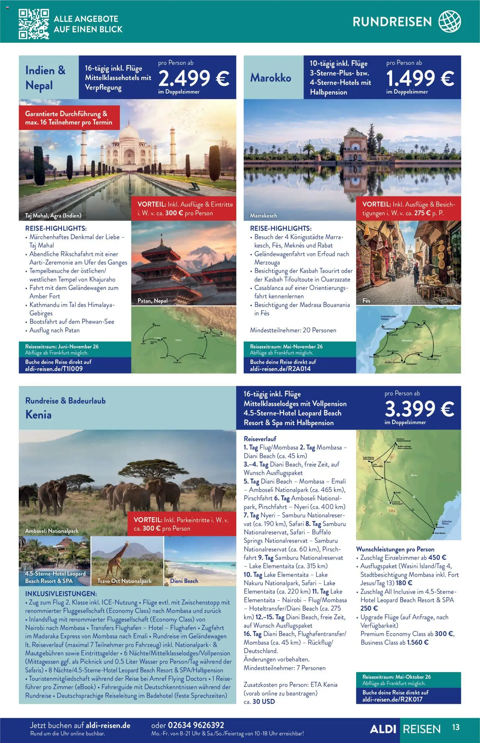 Aldi Reisen  Reisemagazin – gültig ab 01.03.2026 | Seite: 13 | Produkte: Wasser, Uhr