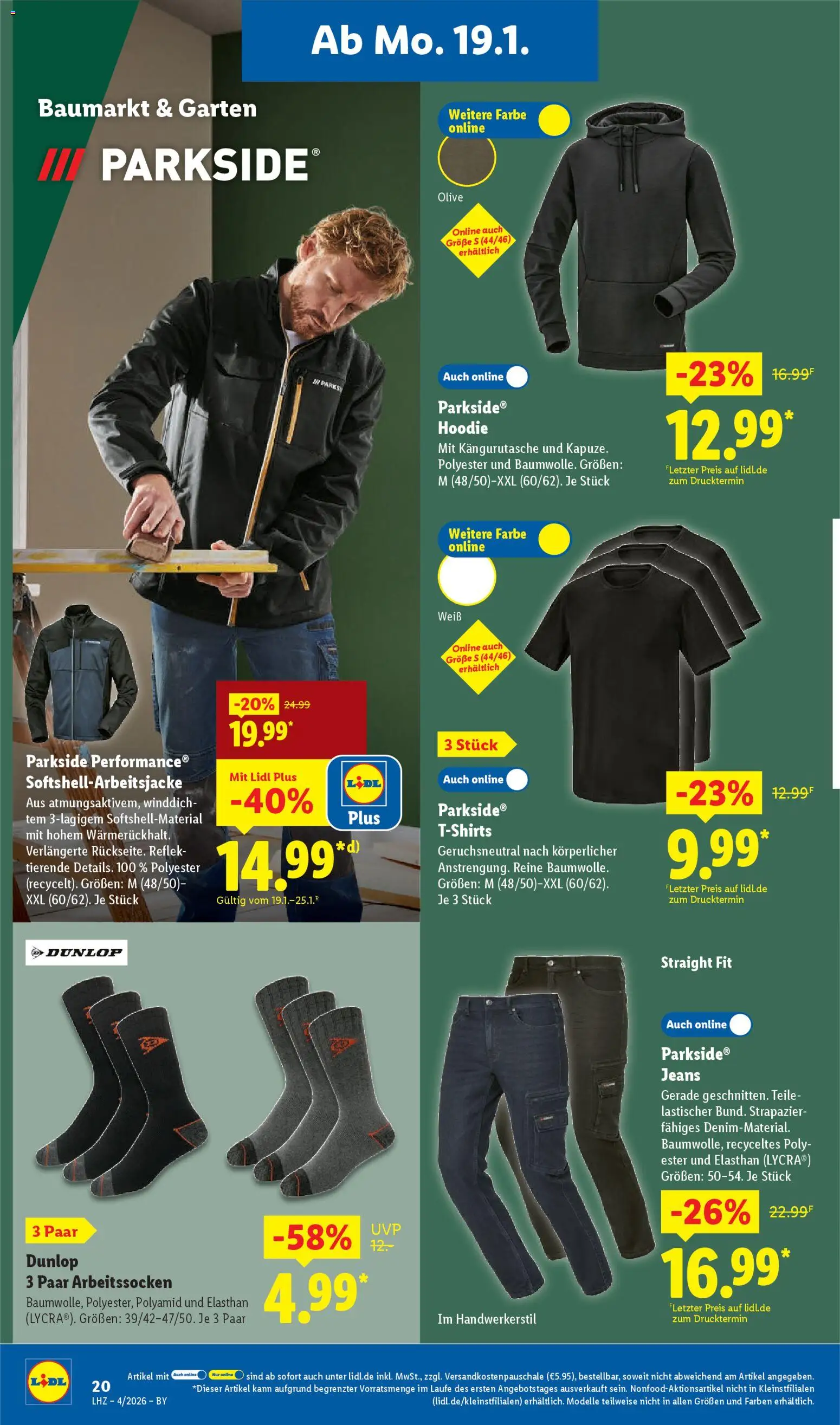 Lidl Prospekt München – gültig ab 19.01.2026 | Seite: 32 | Produkte: Hoodie, Jeans