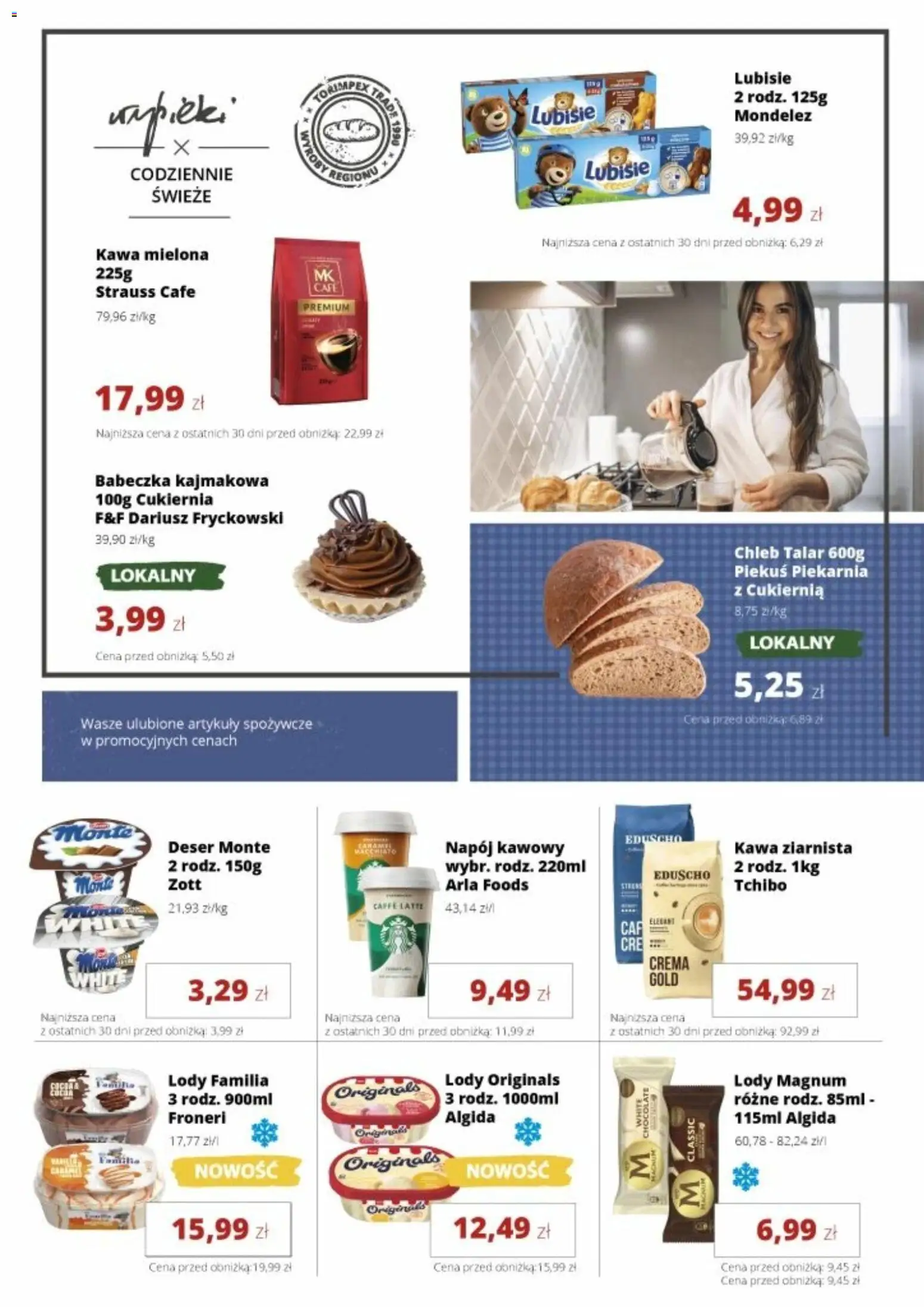 Torimpex gazetka od 07.04.2026 | Strona: 3 | Produkty: Piekarnia, Tchibo, Lody Magnum, Lody