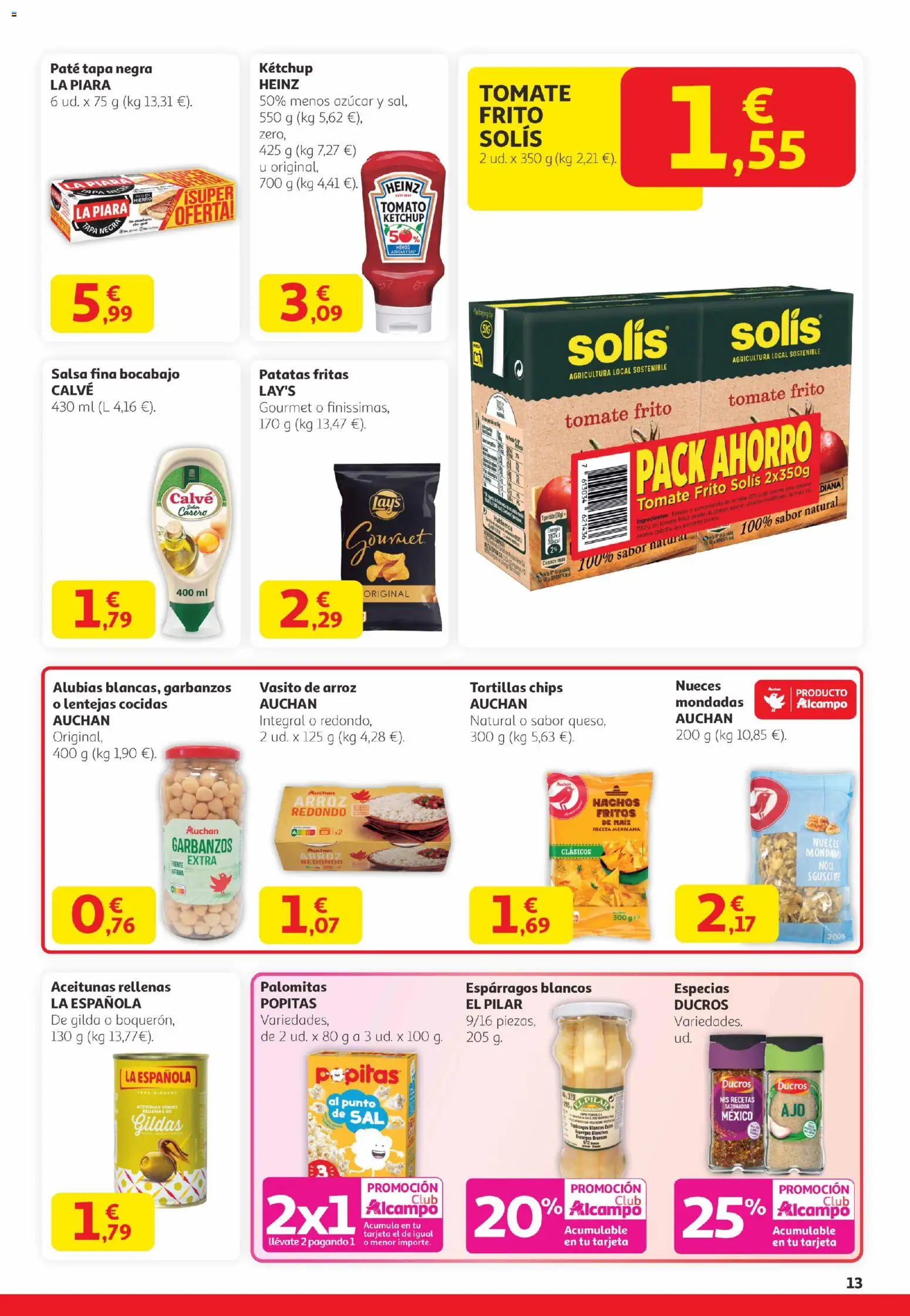 Alcampo -  Canarias │ válido desde el 29.01.2026 | Página: 13 | Productos: Καλτσάκια μισά, Paté, Arroz, Νερό καρύδας