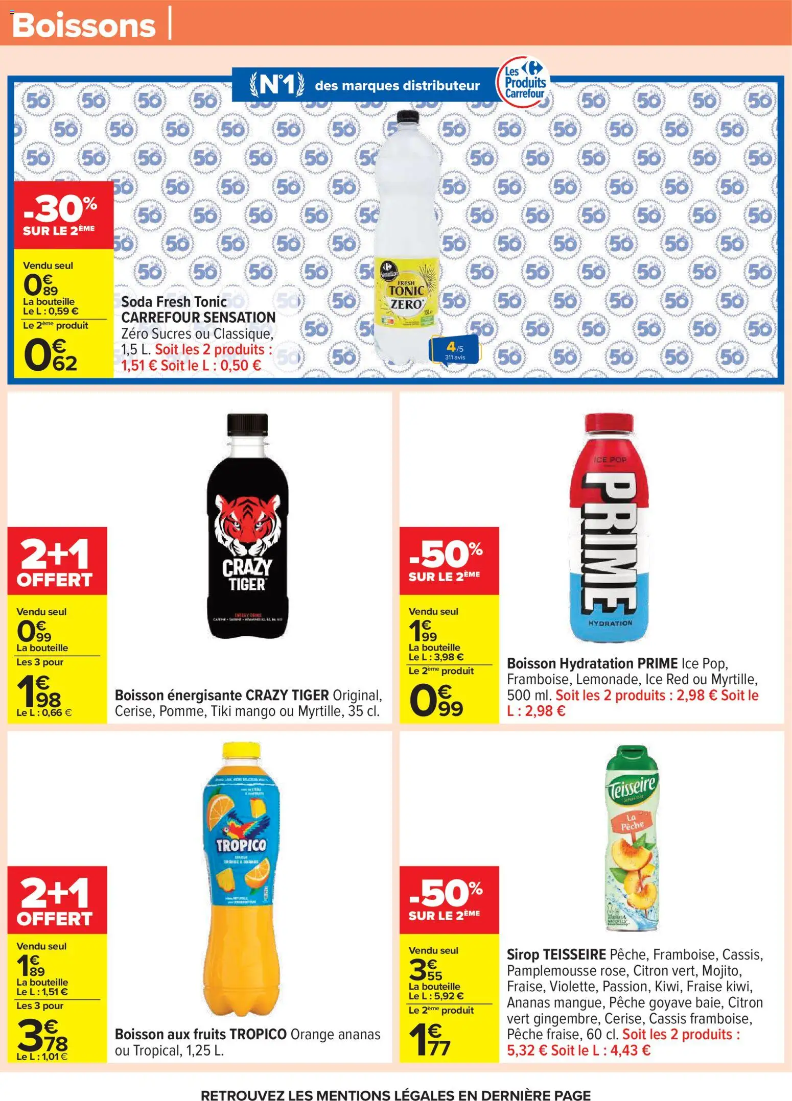 {H1} | Page: 57 | Produits: Citron, Fraise, Pêche, Ananas