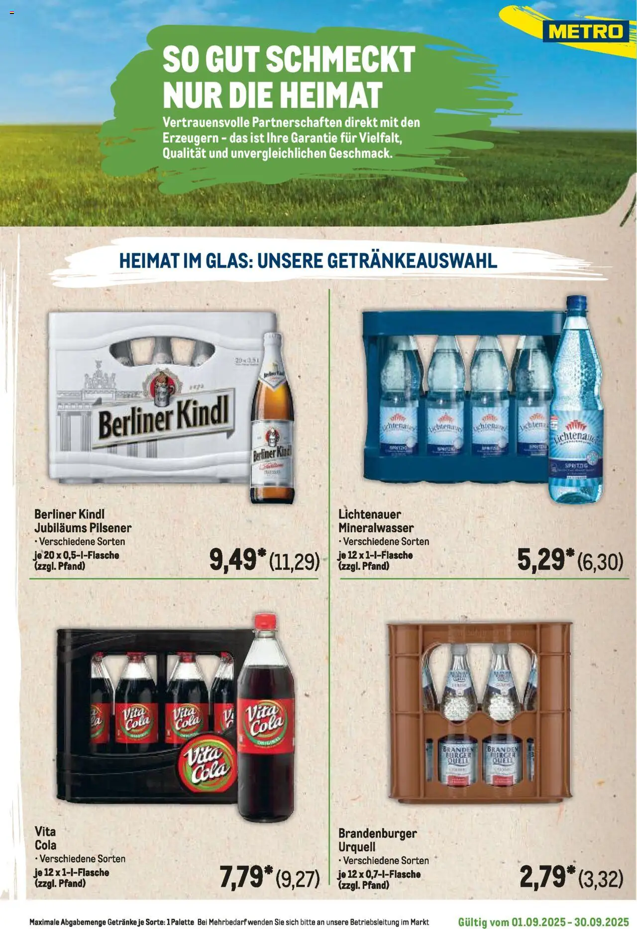 Metro Regionaler Flyer - gültig ab dem 01.09.2025 | Seite: 59 | Produkte: Cola, Burger, Mineralwasser, Vita cola